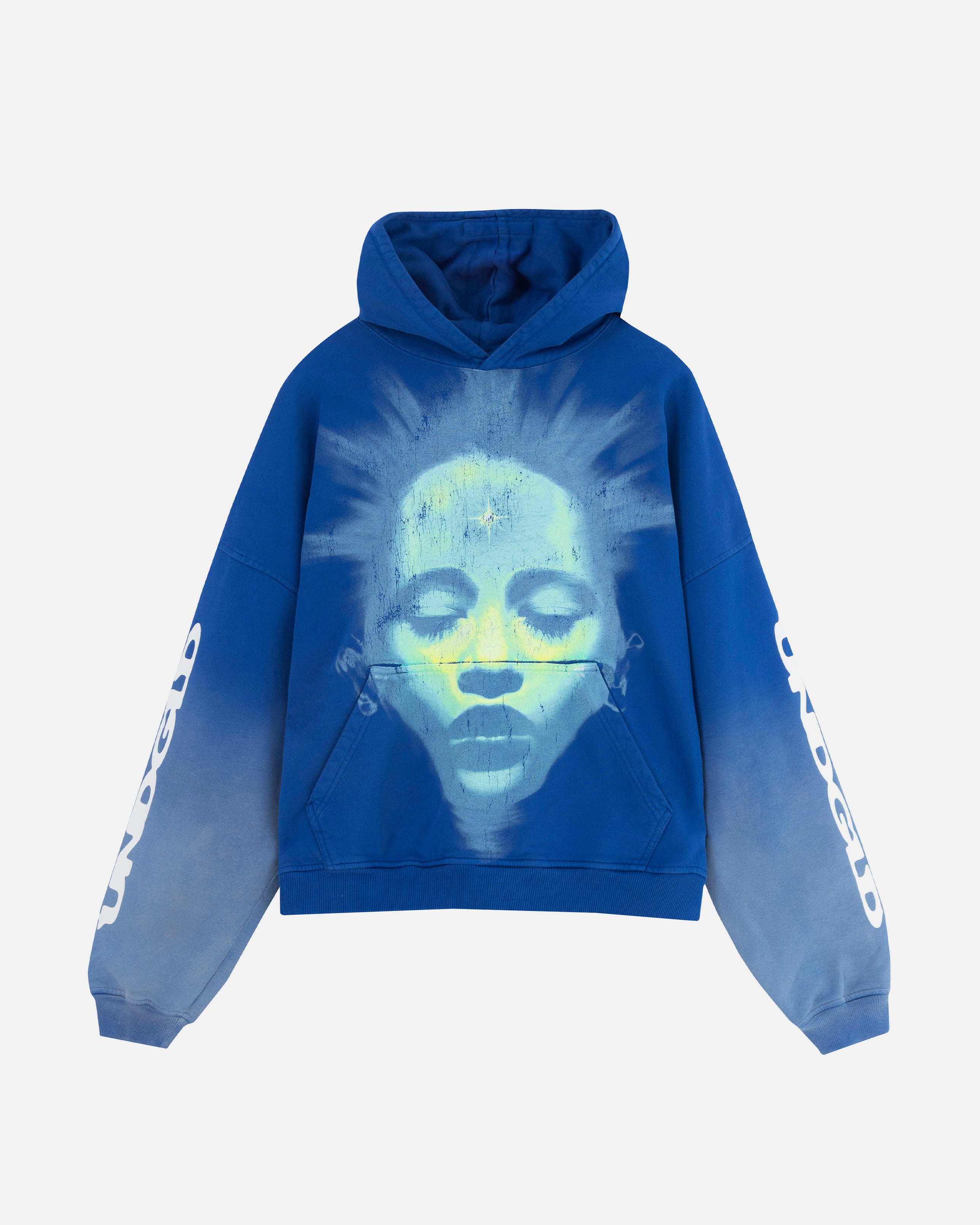 Helios Face Hoodie Electric Blue