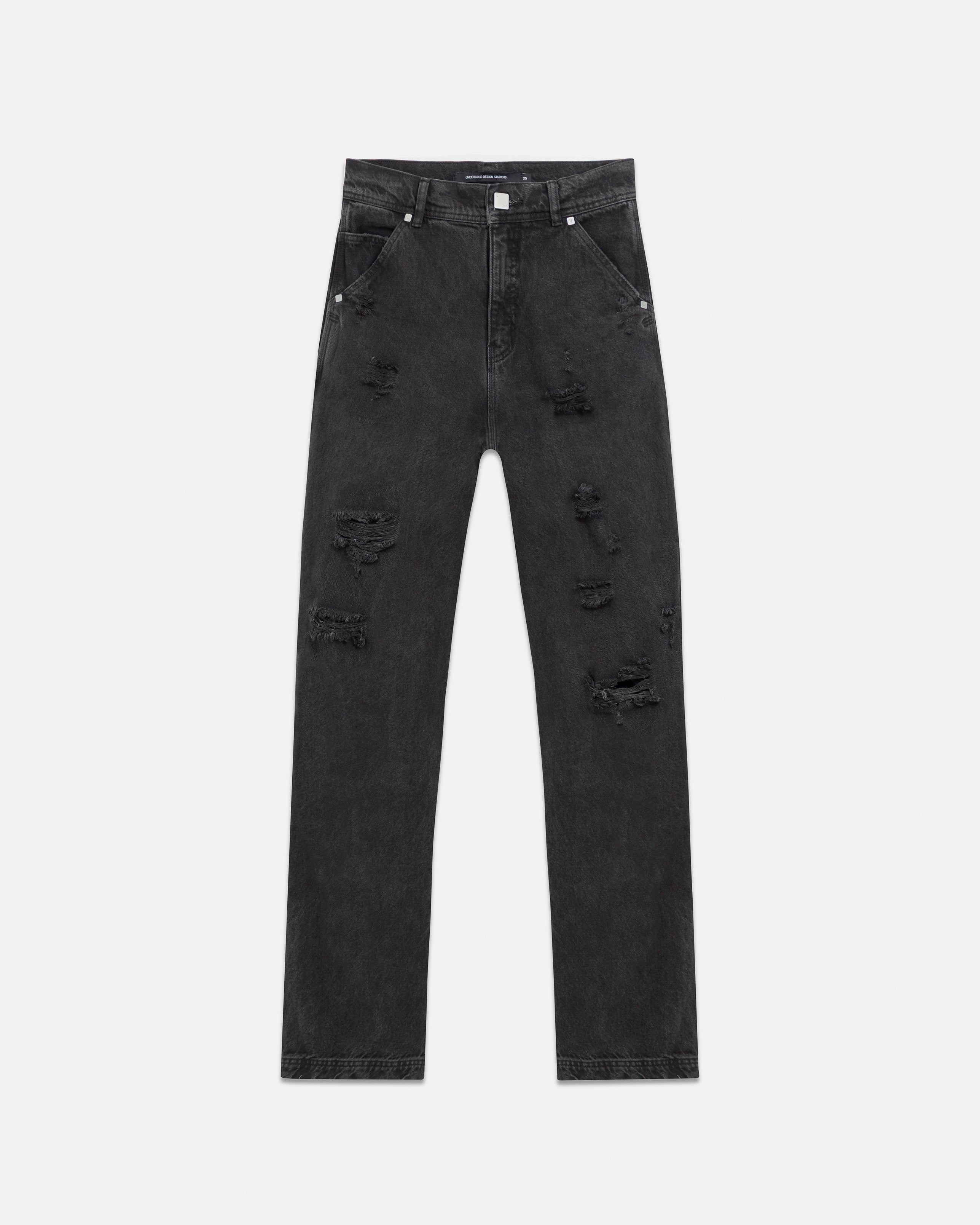 Line Basic Slim Fit Ripped Jeans Washed Black