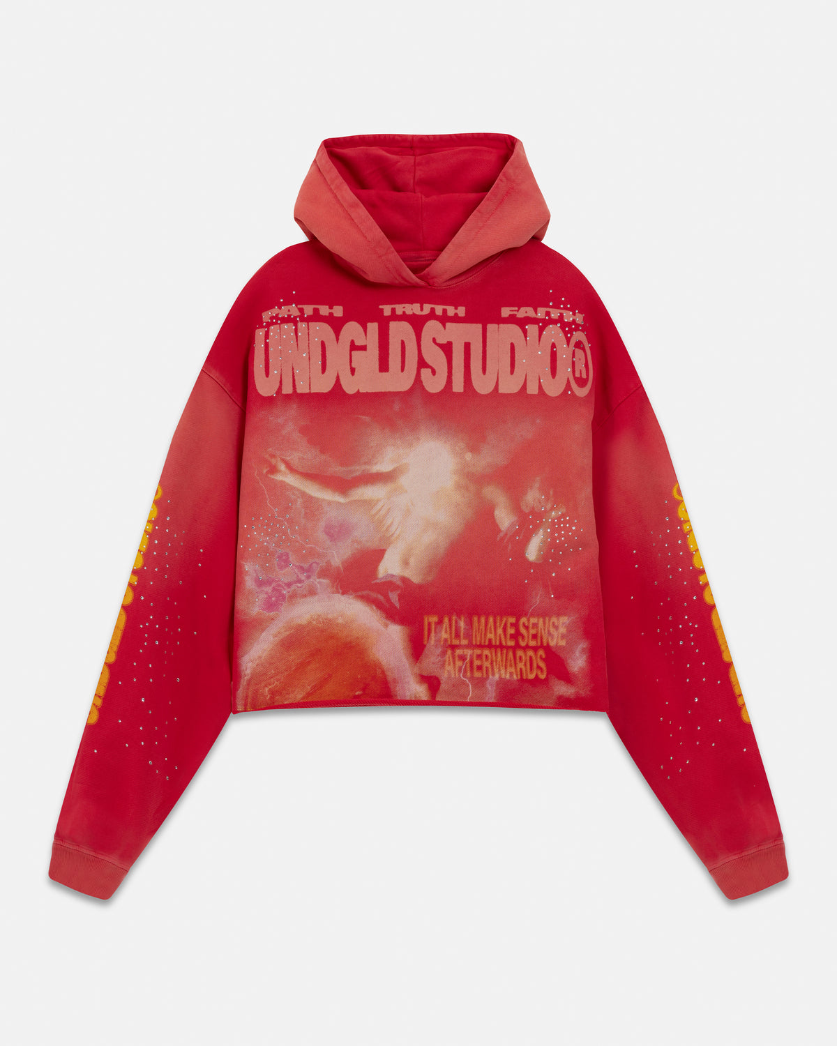 W Pilgrimage Witness Boxy Fit Hoodie Rose Fire