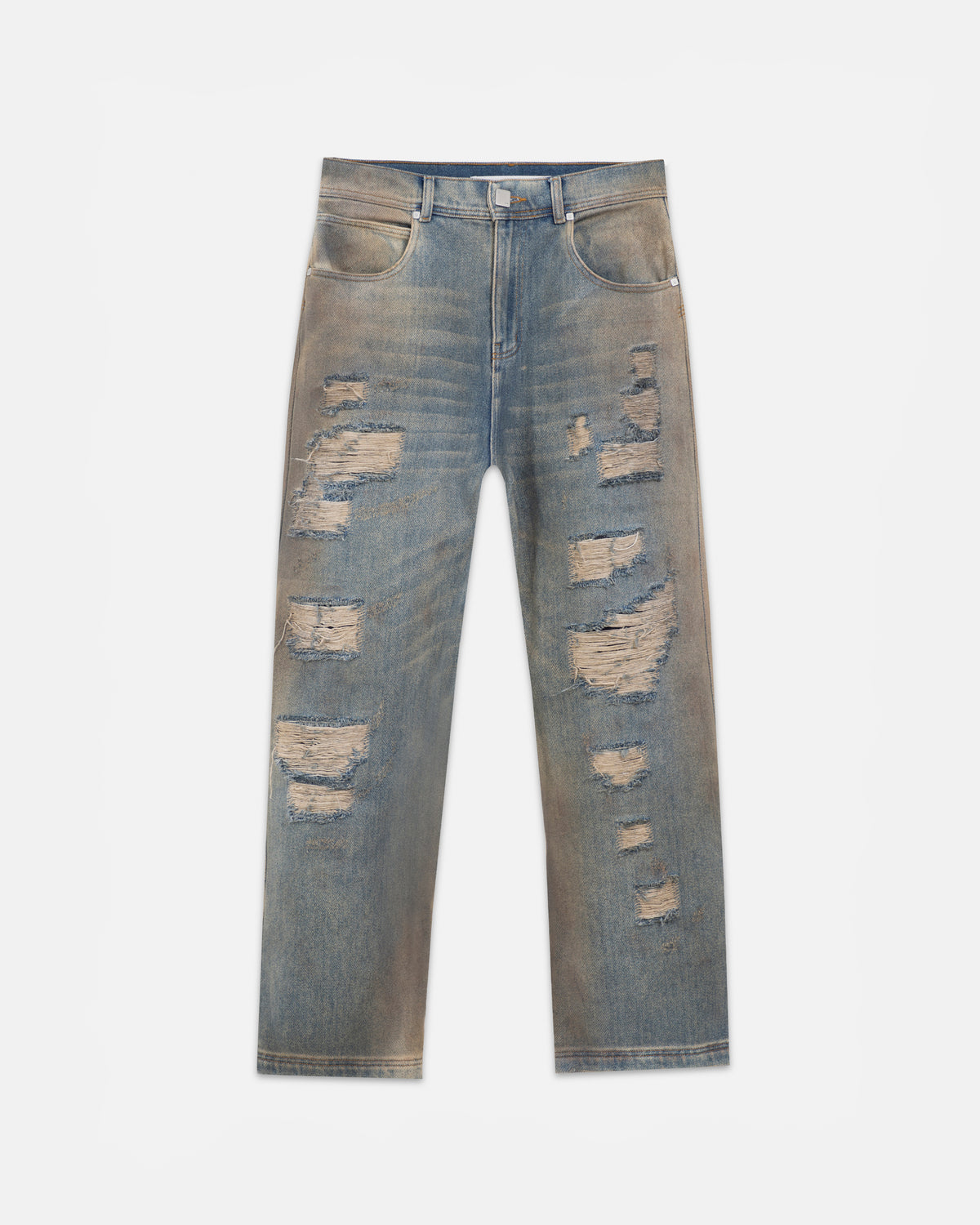 Pilgrimage Undergold Department Ripped WIde Jean Dirty Blue