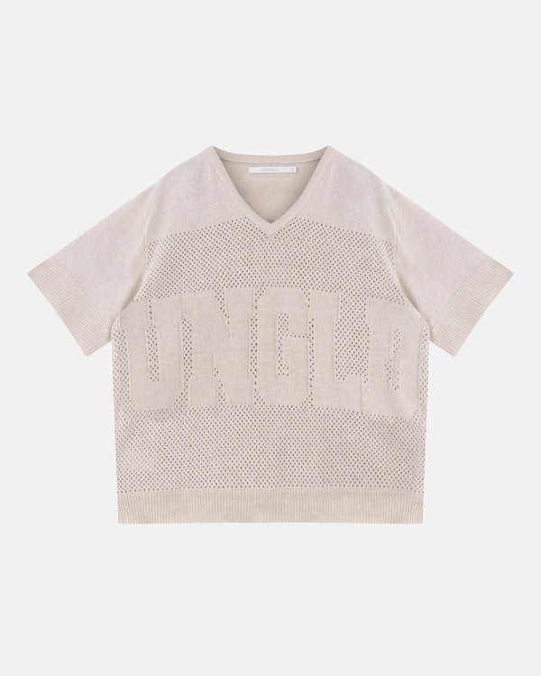 Basics UNGLD Knit V Neck Tshirt Bone