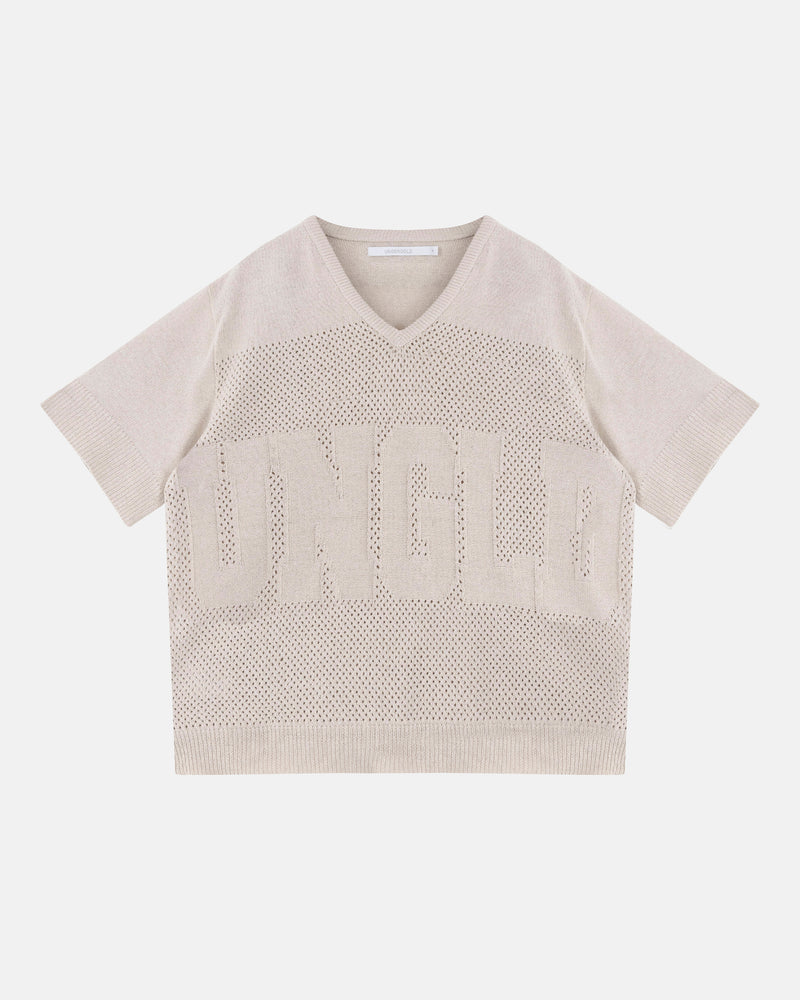 Basics UNGLD Knit V Neck Tshirt Bone