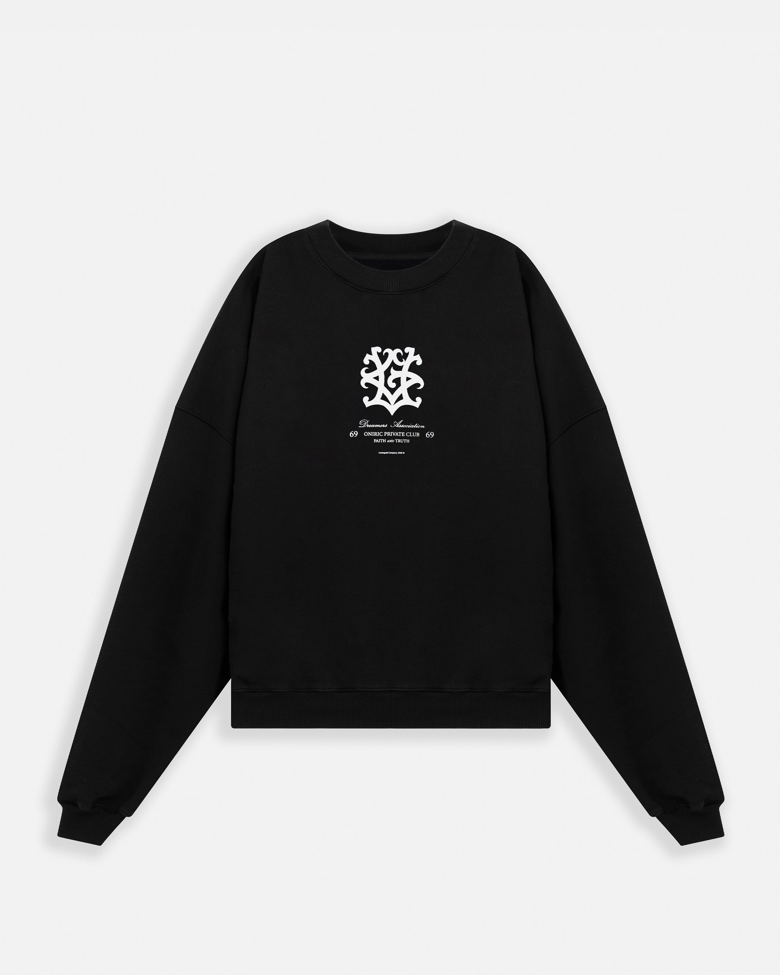 Line UG Monogram Boxy Fit Crewneck Black