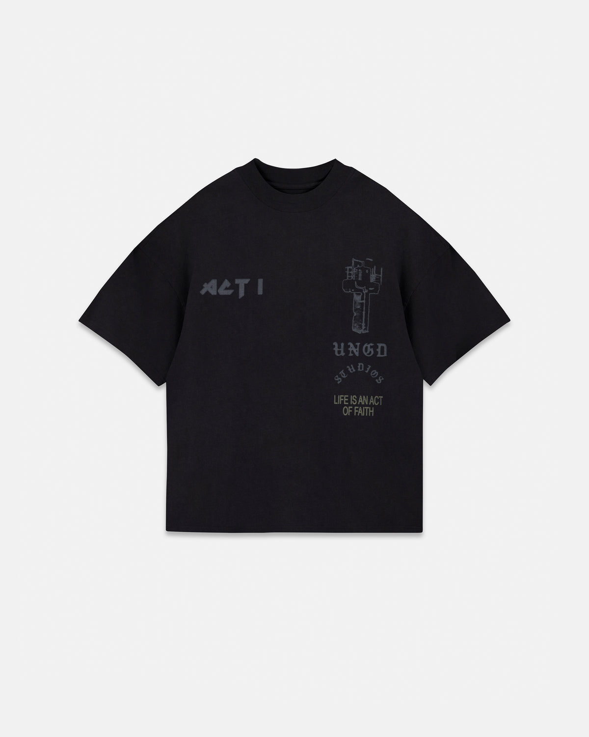 Act 1 Essence Boxy Fit Tshirt Vintage Black