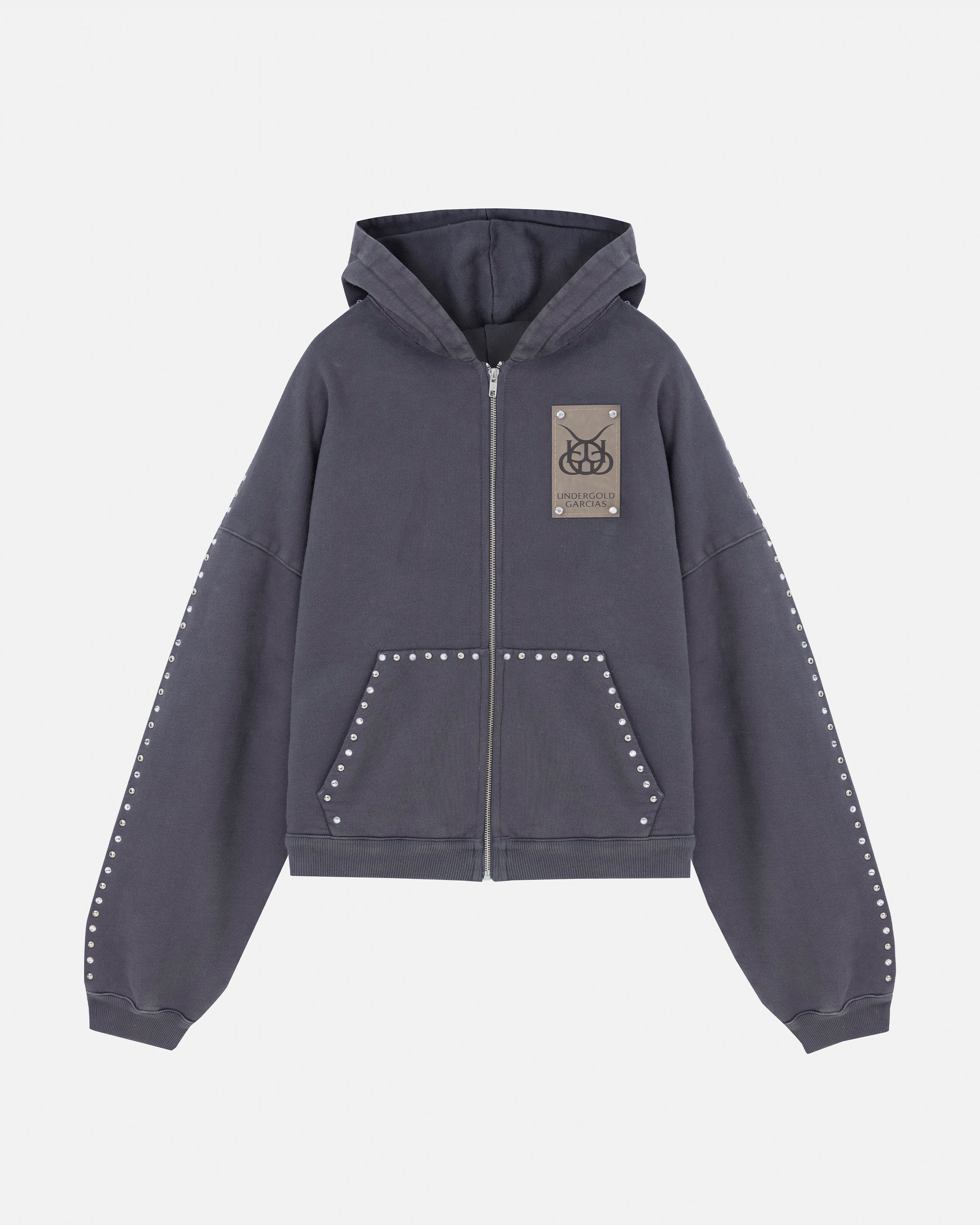 Santa Unión Basic Zip Up Hoodie Vintage Gray