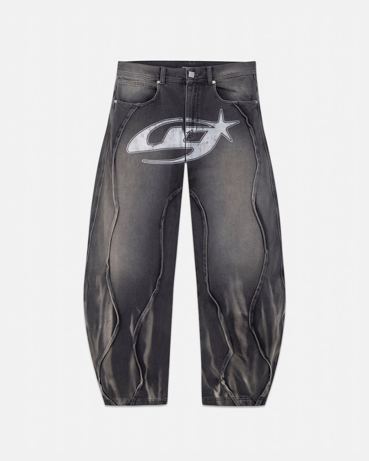 Act 1 UG Star Barrel Vein Jean Washed Black