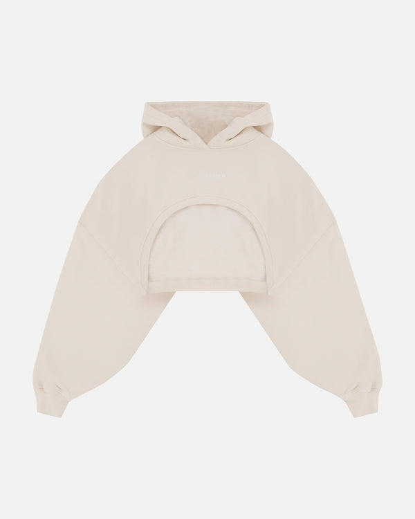 Basics Super Cropped Hoodie Cream