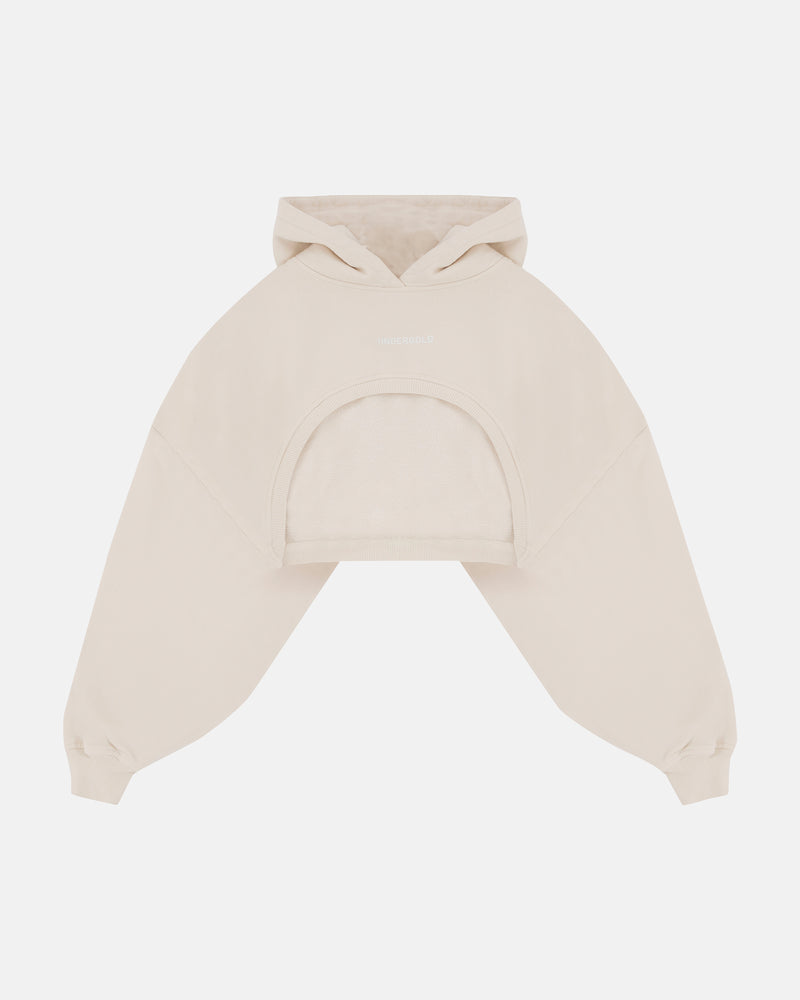 Basics Super Cropped Hoodie Cream