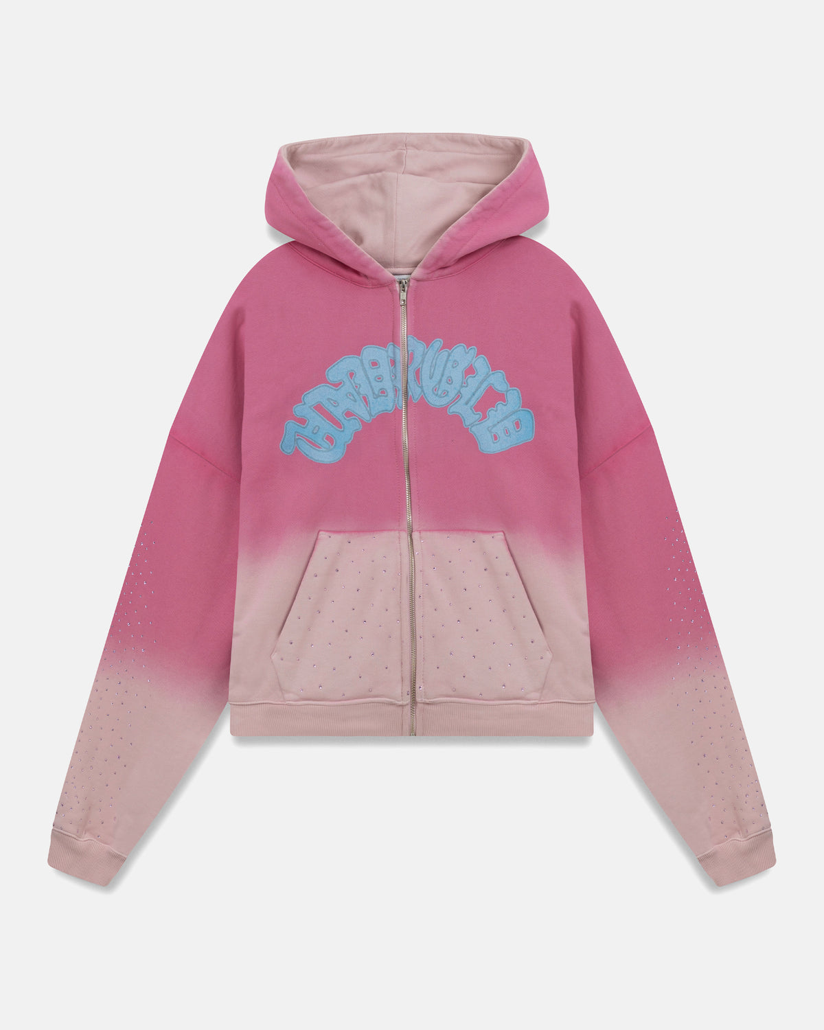 Holy State UNDRGLD Zip Up Boxy Fit Hoodie Faded Pink