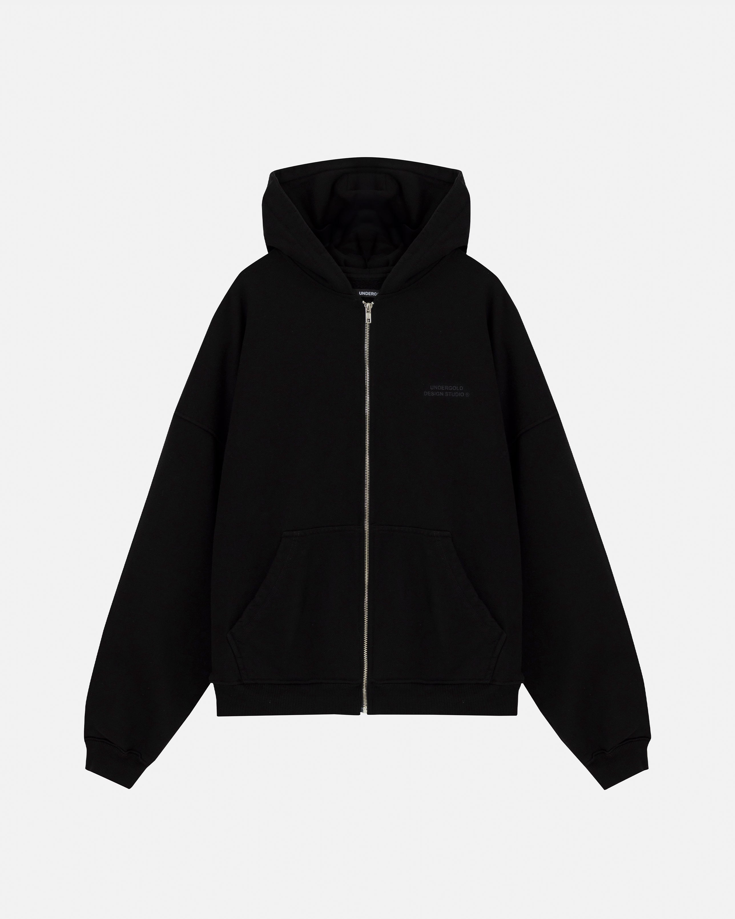Stardust Basic Zip Up Hoodie Black