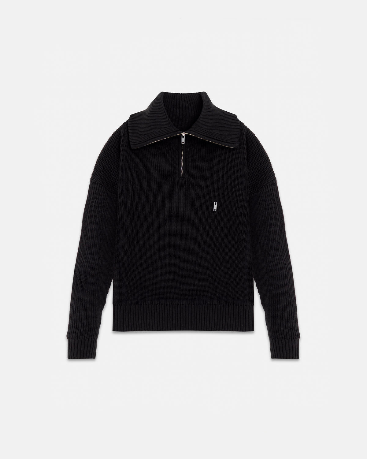 Basic Undergold Trucker Neck Half Zip Sweater Vintage Black