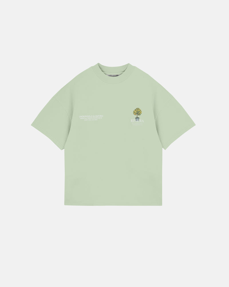 Riviera Lemon Tree Boxy Tshirt Green