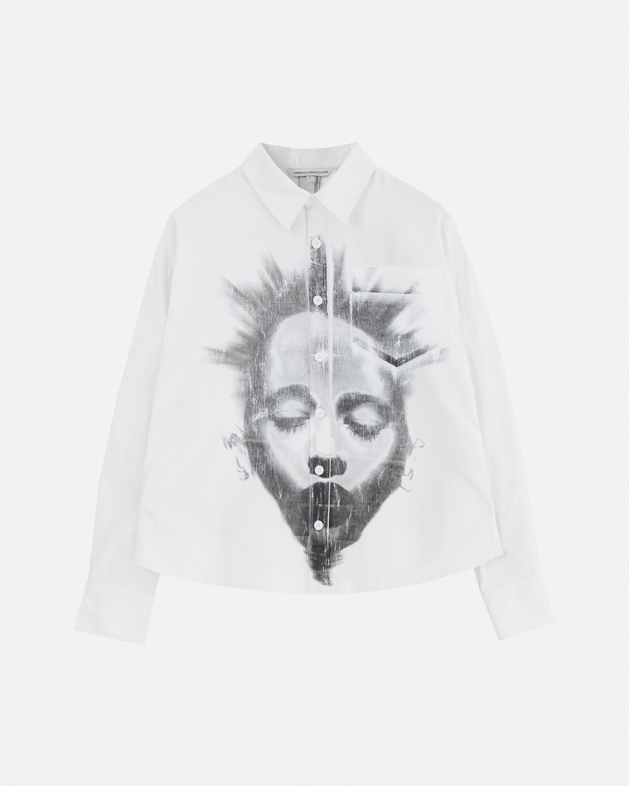 Helios Face Long Sleeve Boxy Shirt Bone