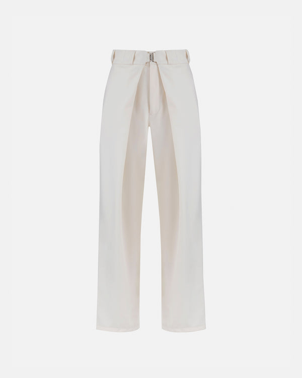 Basics Buckled Tailored Trousers Cream