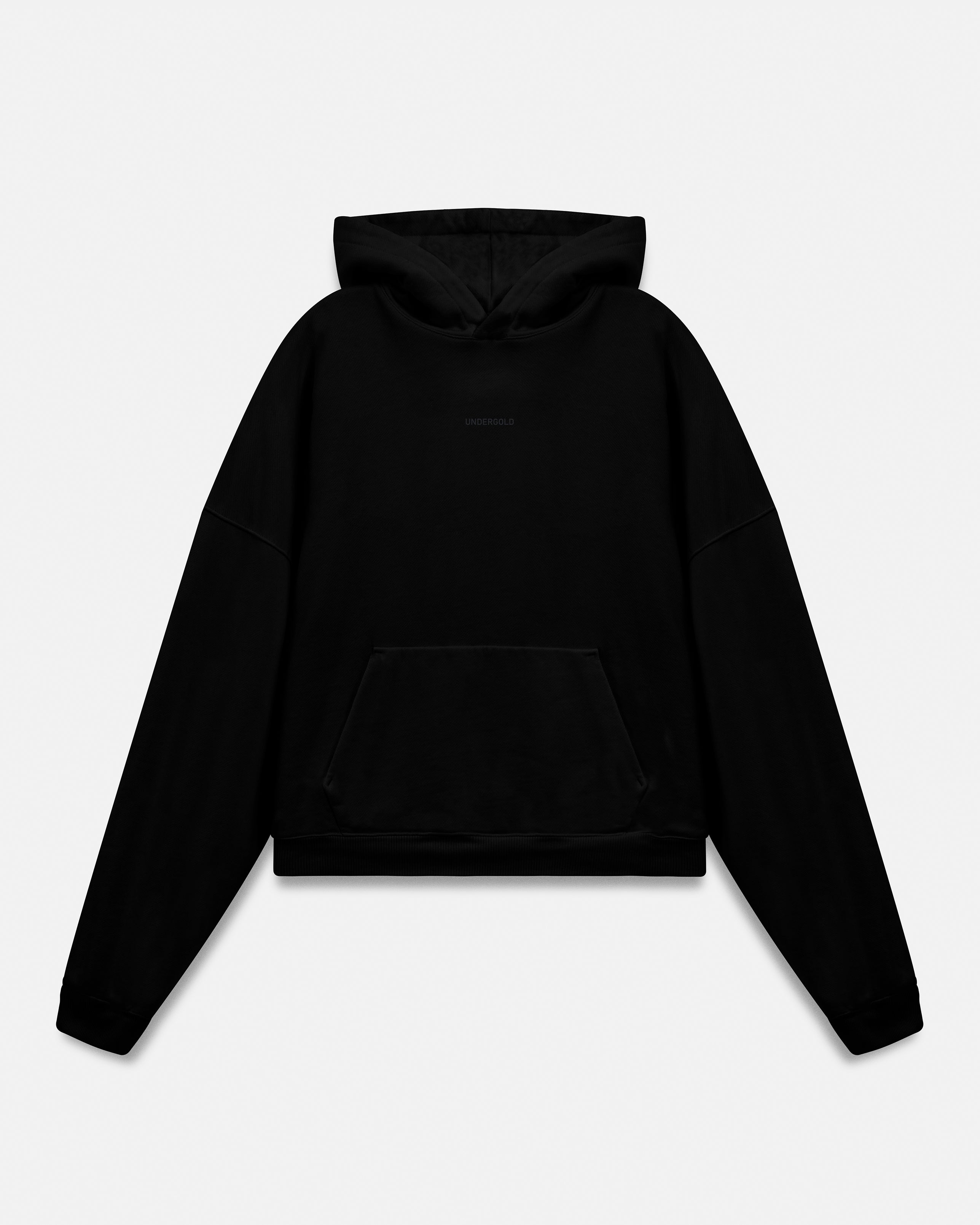 W Line Basic Boxy Fit Hoodie Black