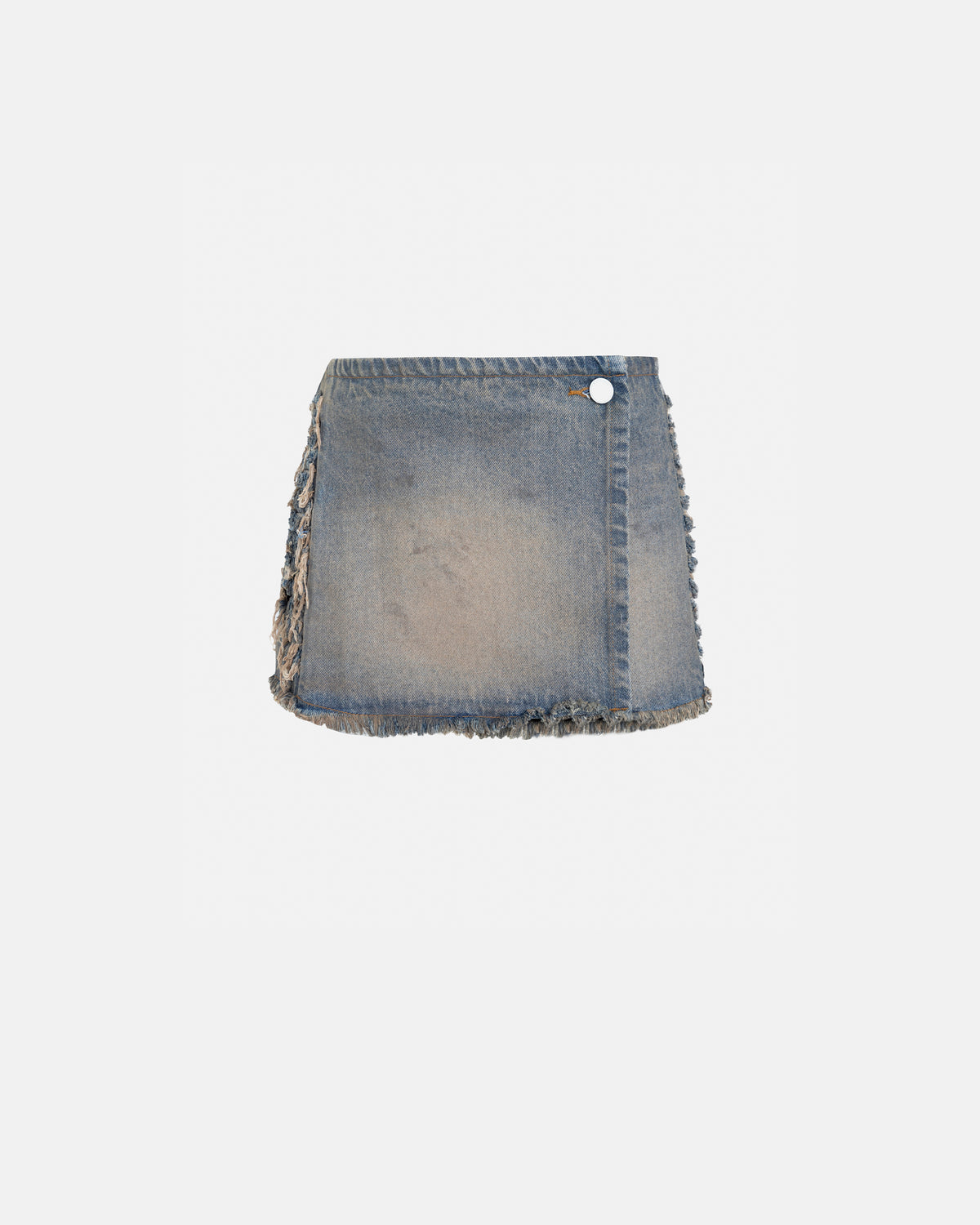 W Santa Union Basic Ripped Skirt Dirty Blue