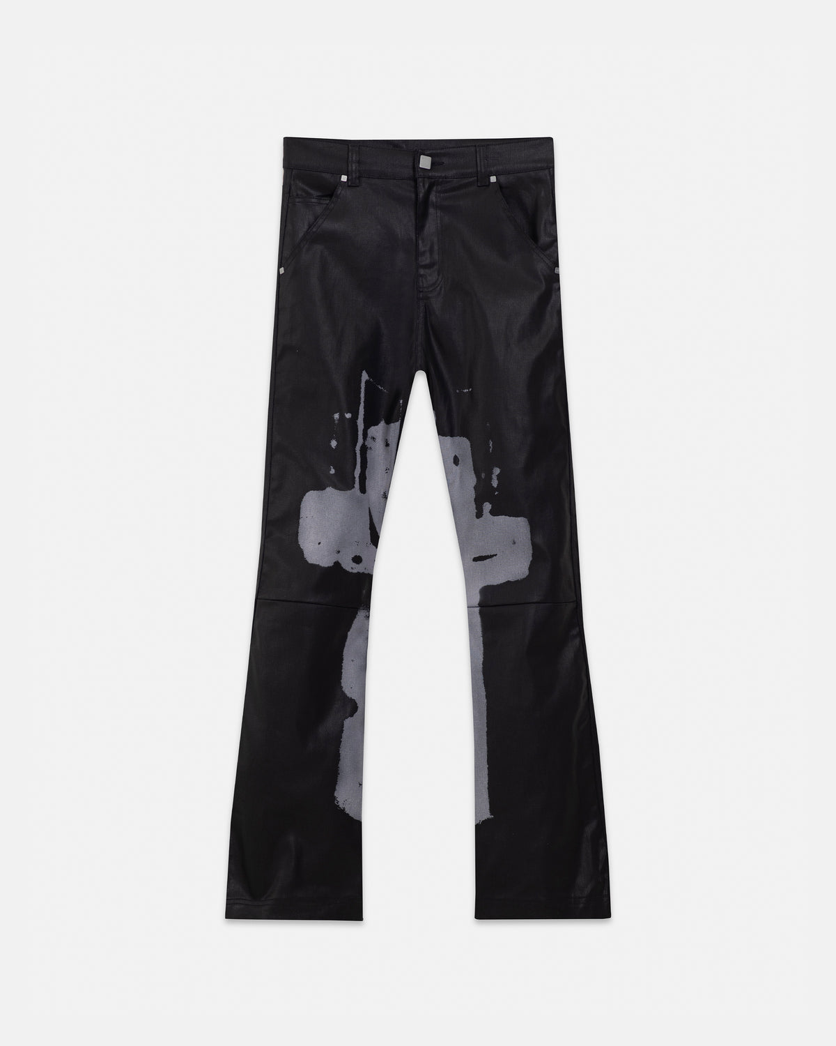 Act 1 Cross Leather Flare Jean Black