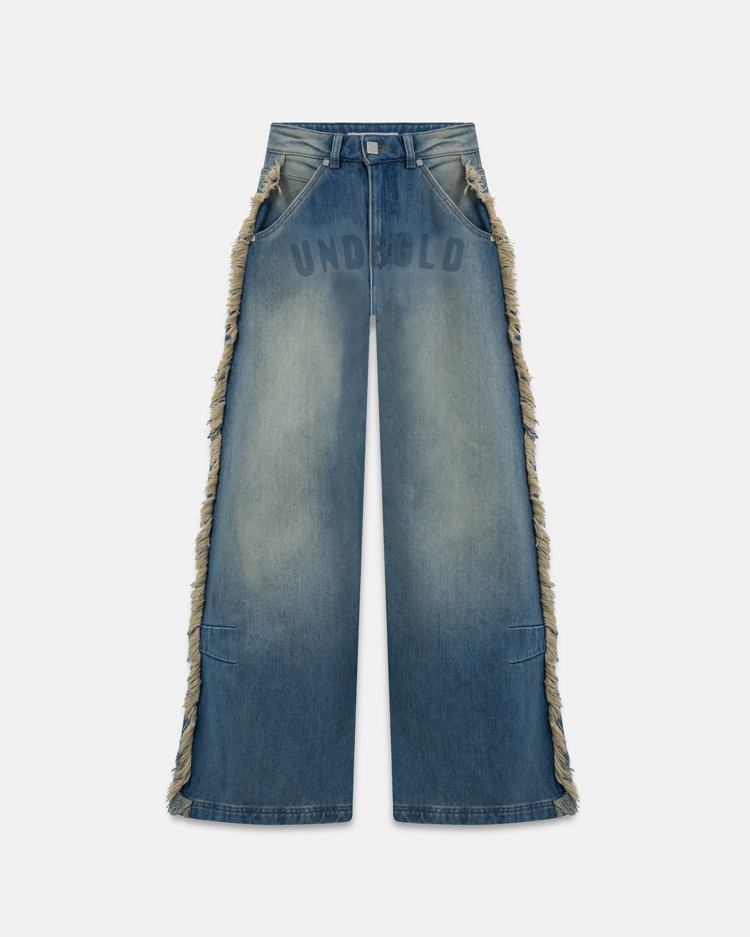 W Spring UNDRGLD Frayed Wide Jeans Blue