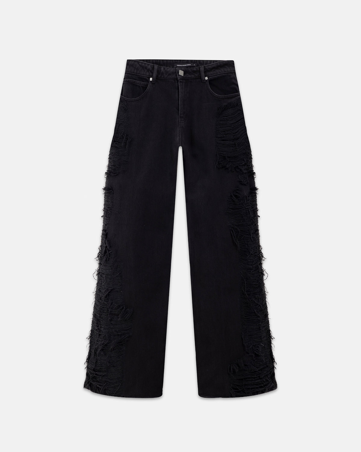 W Pilgrimage Undergold Department Double Destroyed Wide Jean Washed Black