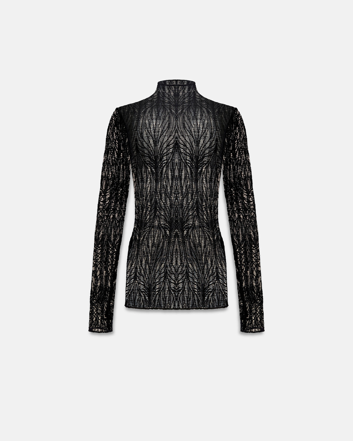 Basics Turtle Neck Top Transparent Black