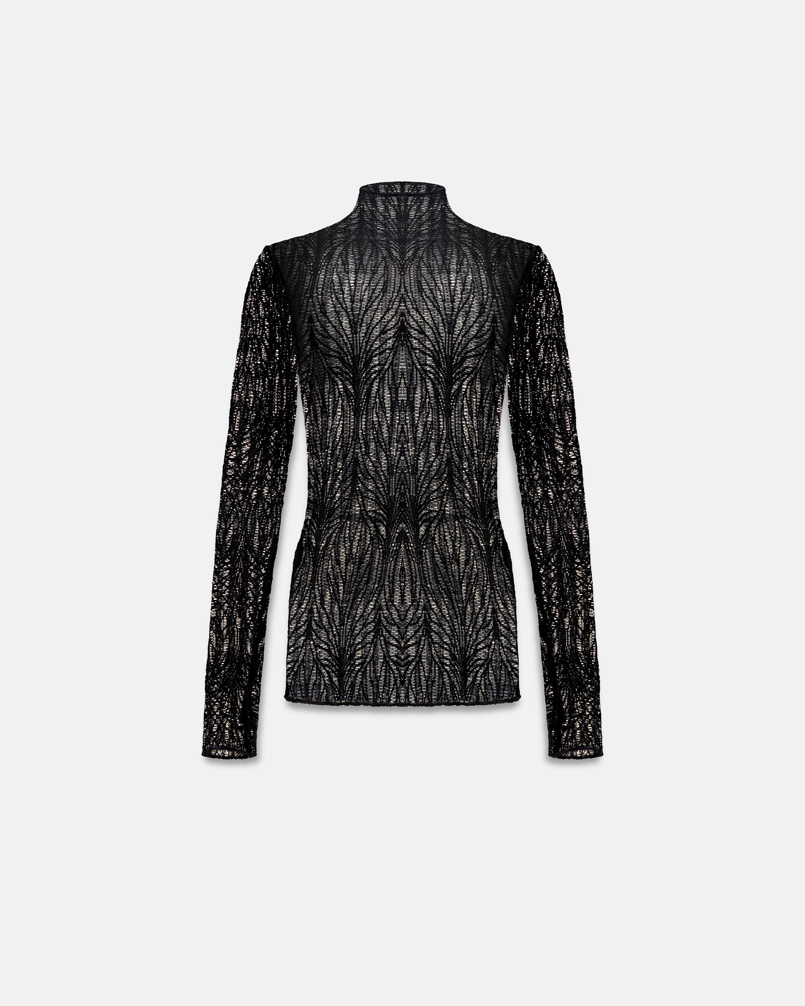 Basics Turtle Neck Top Transparent Black