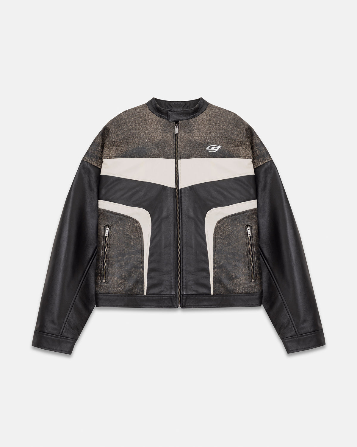 Pilgrimage Racer Biker Jacket Black / White