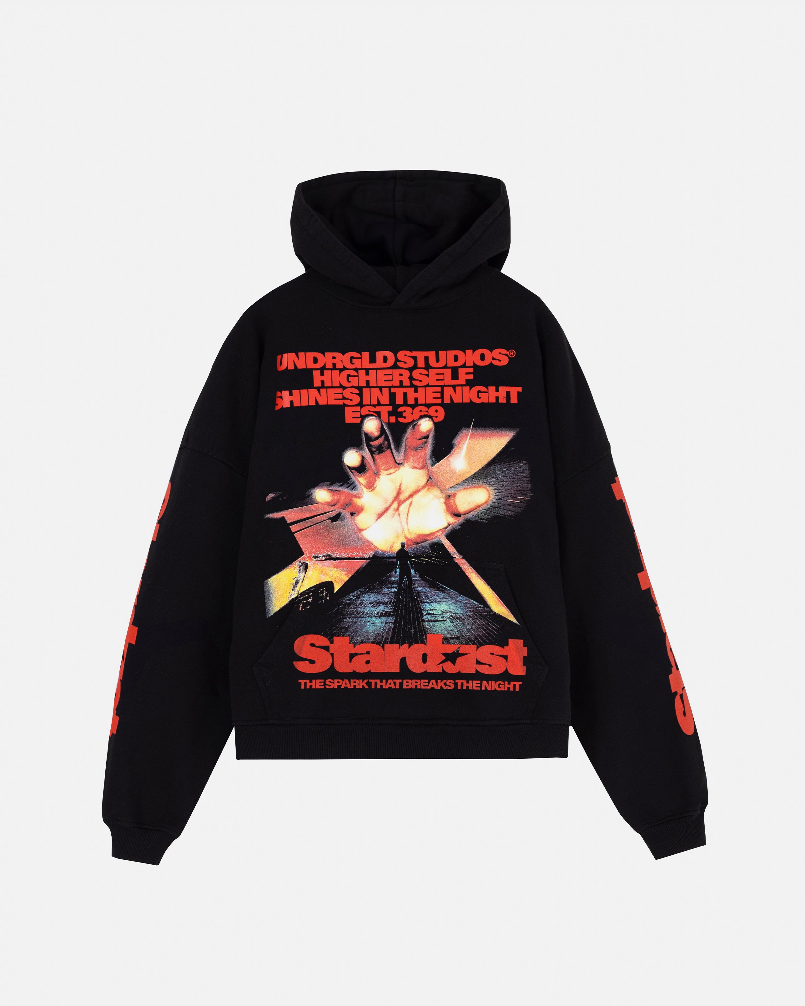 Stardust Rush Boxy Fit Hoodie Black