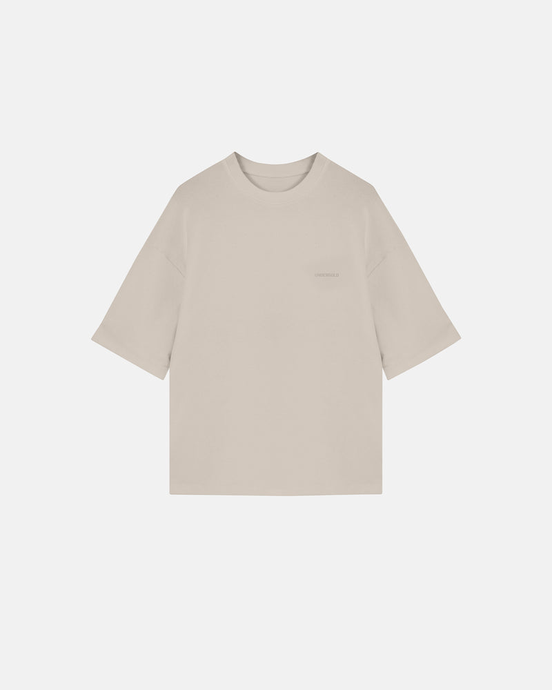 Basics Logo Ribbed Boxy Tshirt Bone