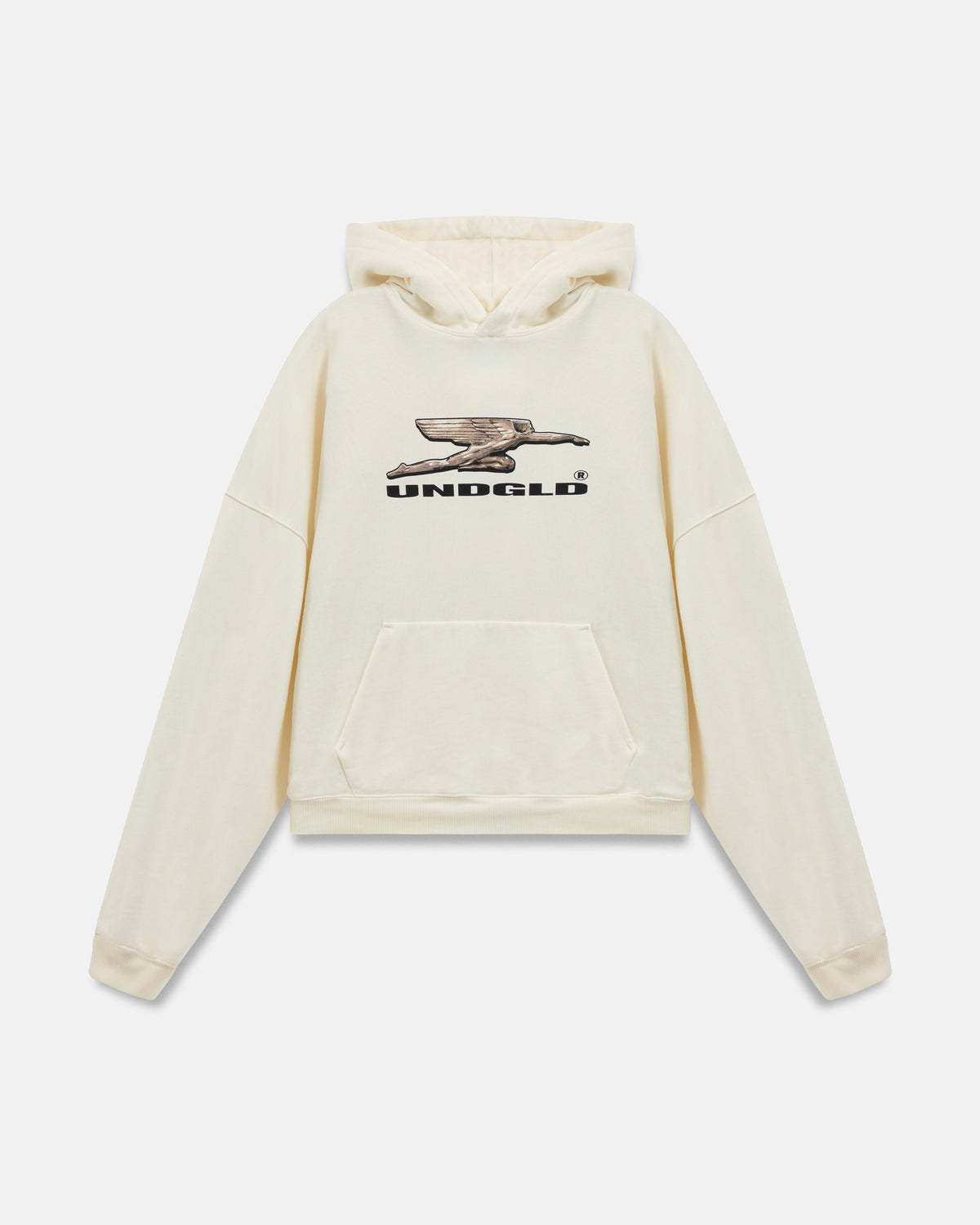 W Holy State Deco Boxy Fit Hoodie White