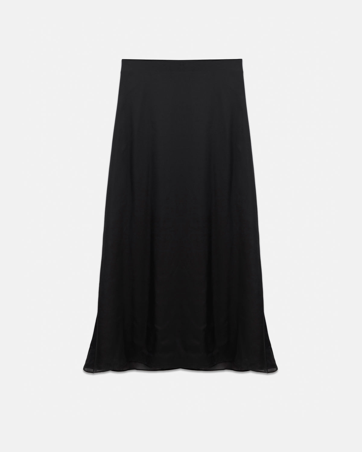 Basics Silk Long Skirt Black
