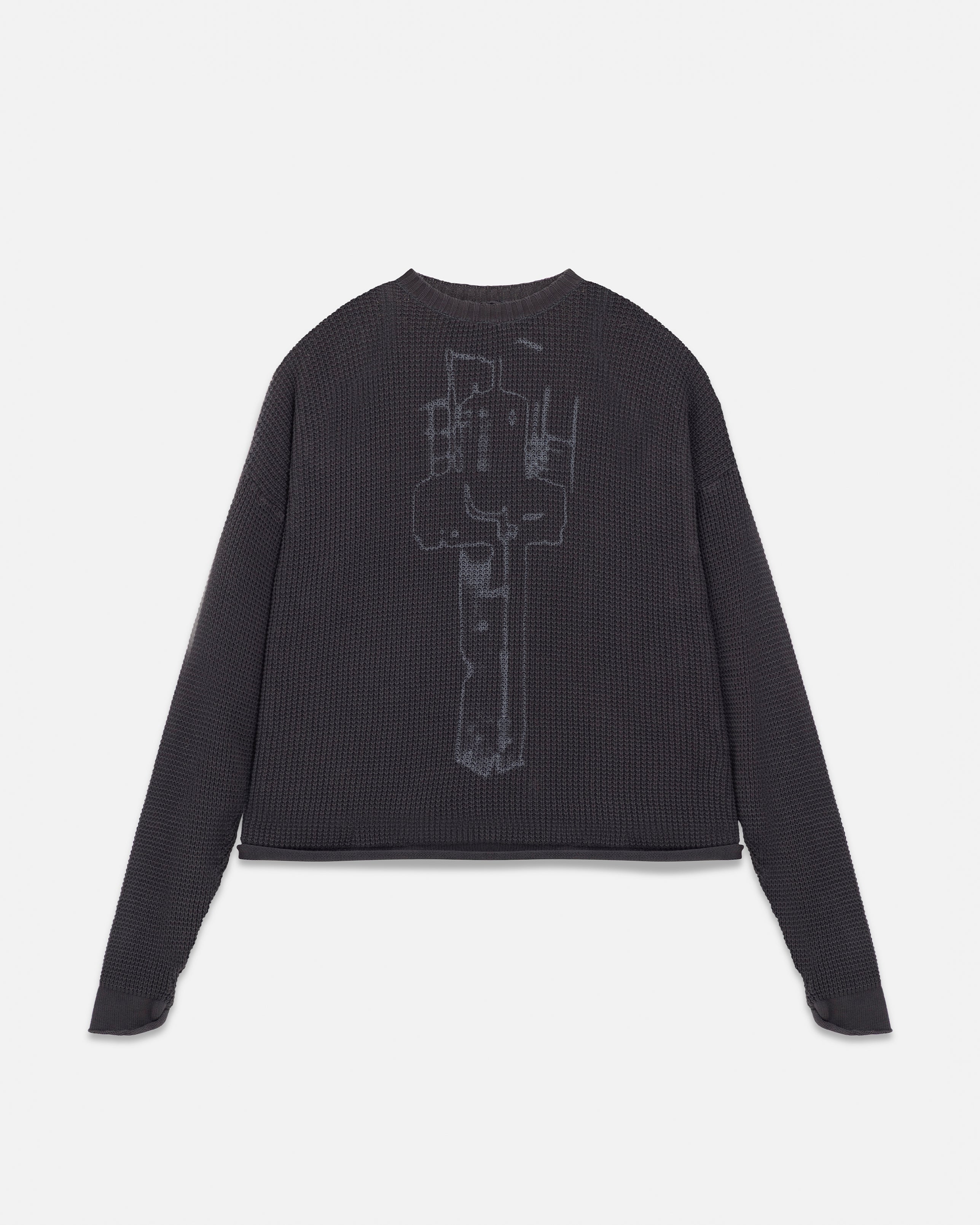 Act 1 Cross Slim Fit Knitted Crewneck Vintage Gray