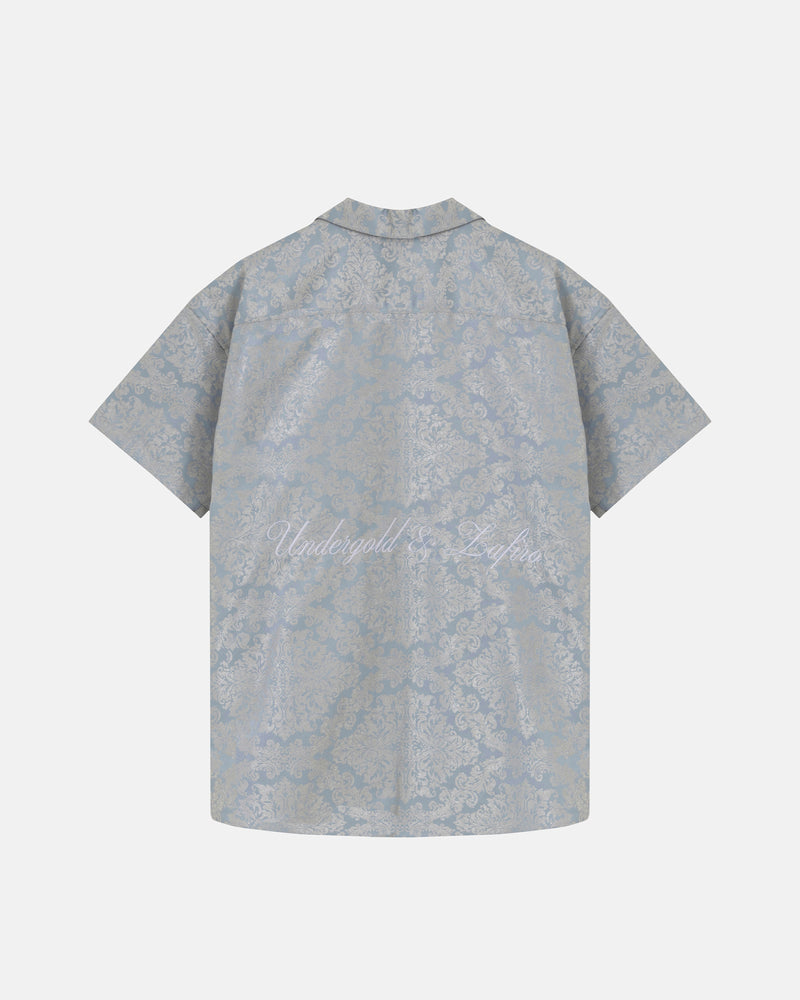 Riviera Jacquard Short Sleeve Shirt Sky Blue