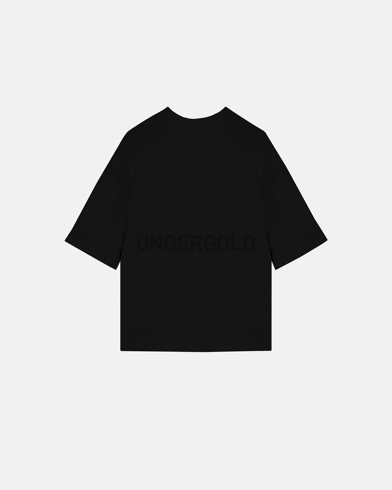 Basics Logo Ribbed Boxy Tshirt Black