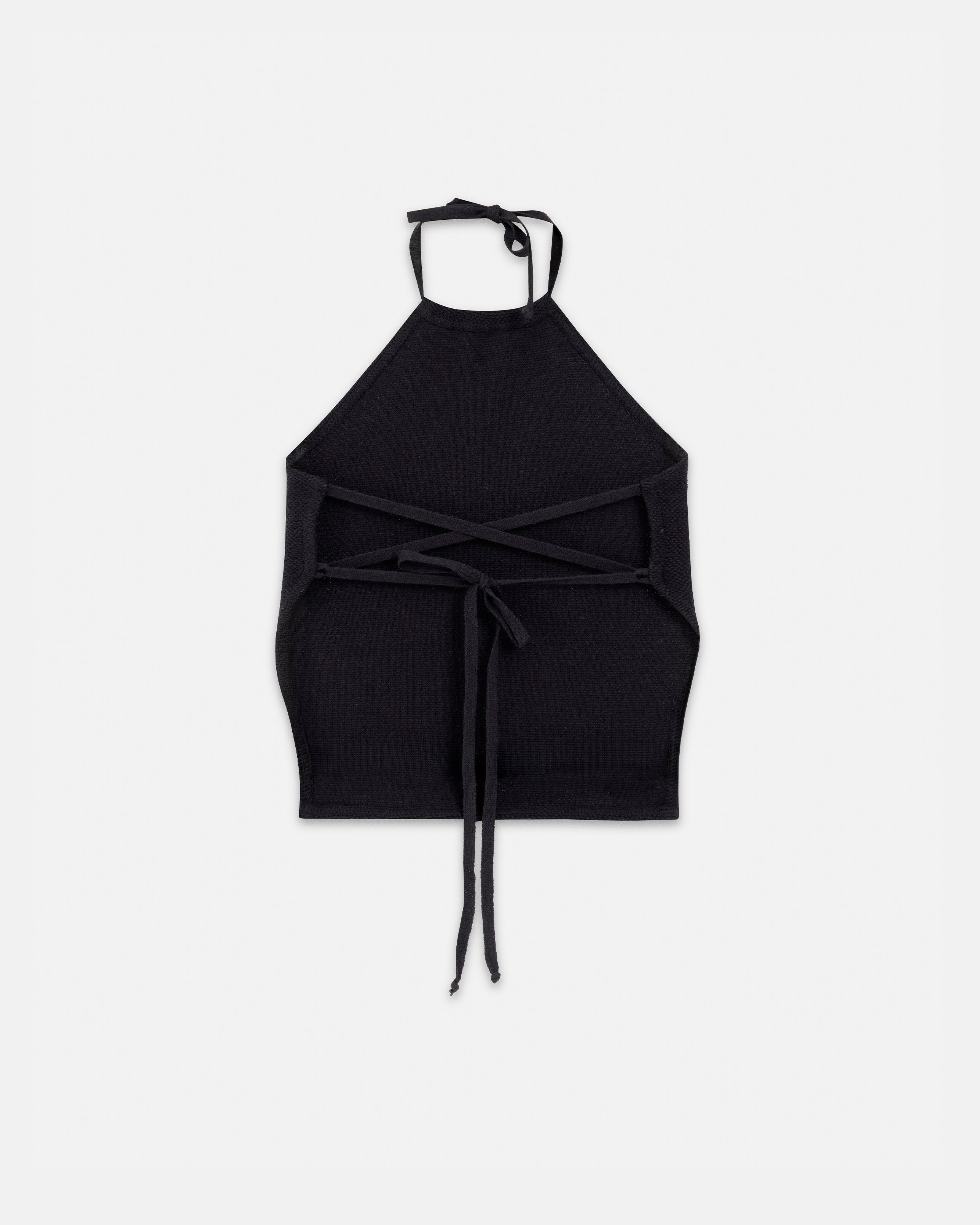 W Basics Knit Strap Top Black
