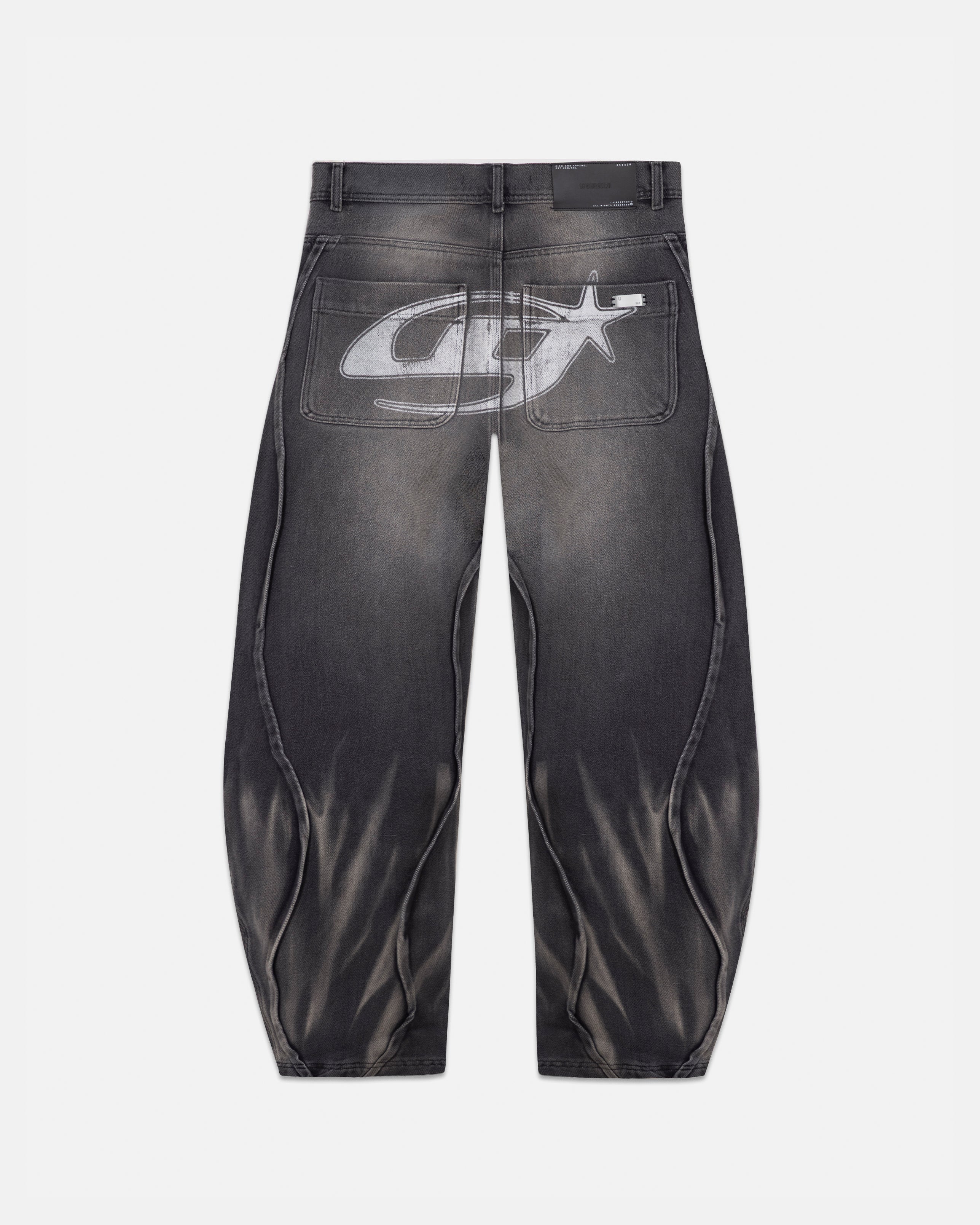 Act 1 UG Star Barrel Vein Jean Washed Black