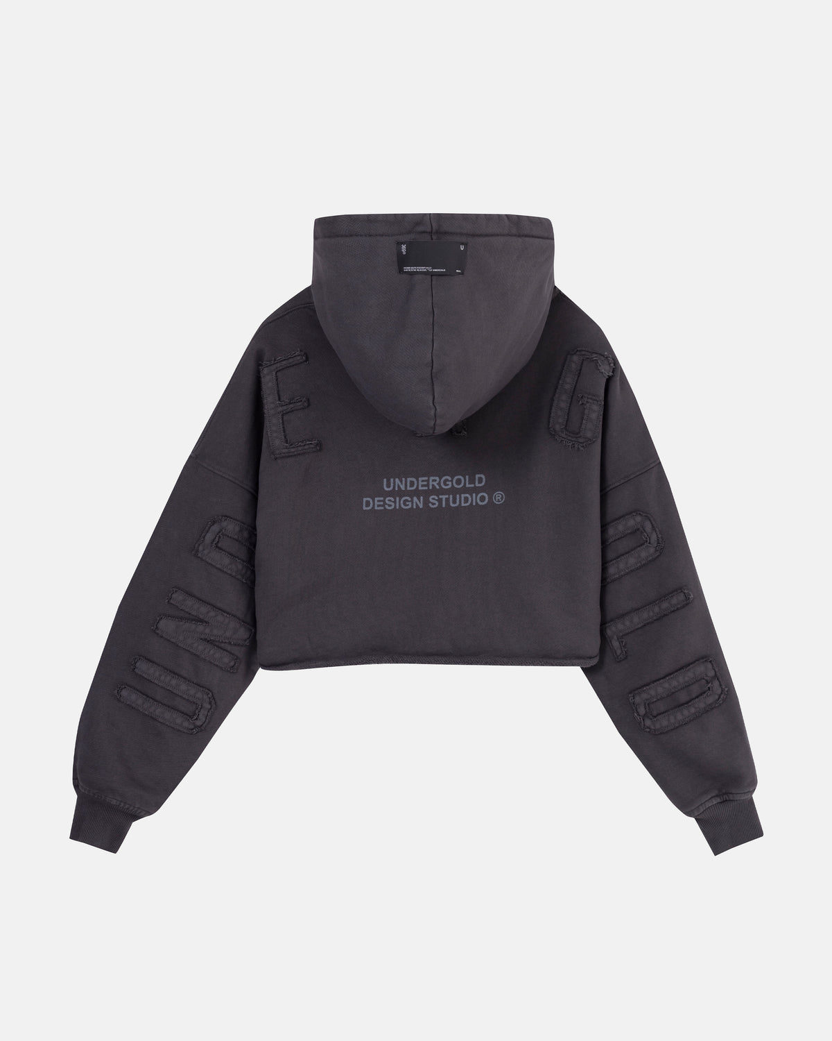 W Stardust Basic Cropped Hoodie Vintage Gray