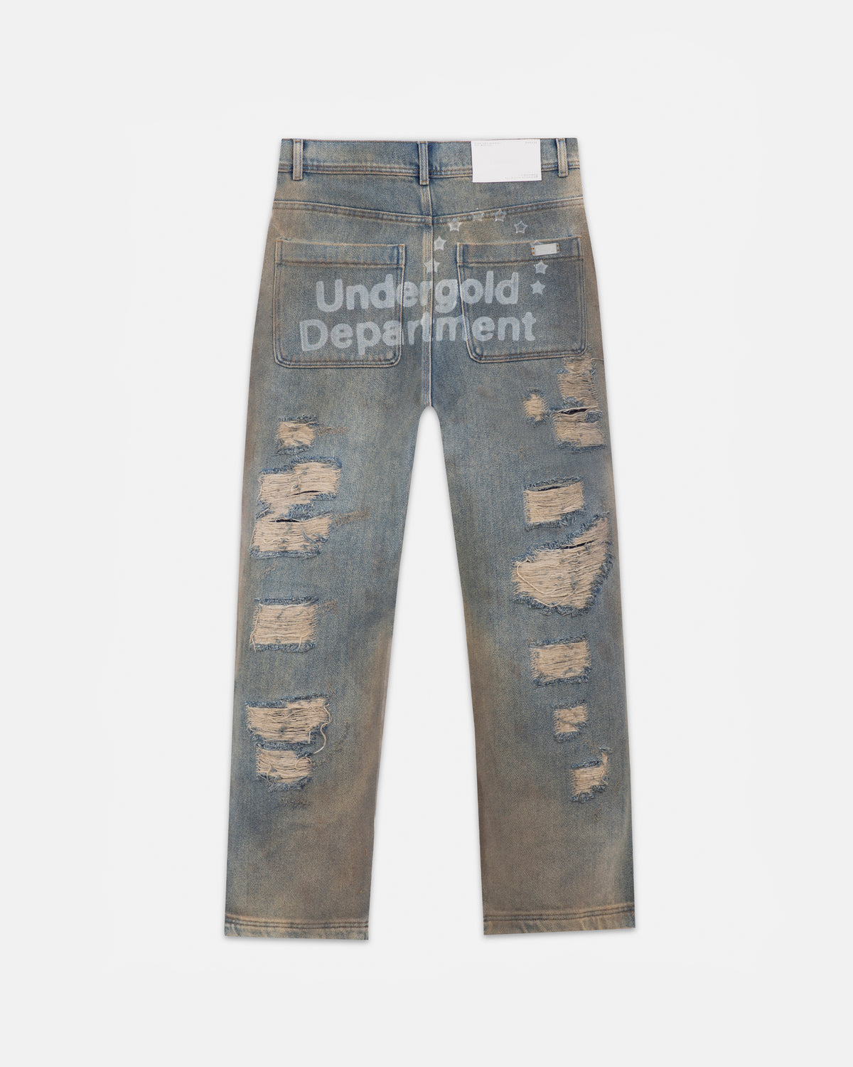 Pilgrimage Undergold Department Ripped WIde Jean Dirty Blue