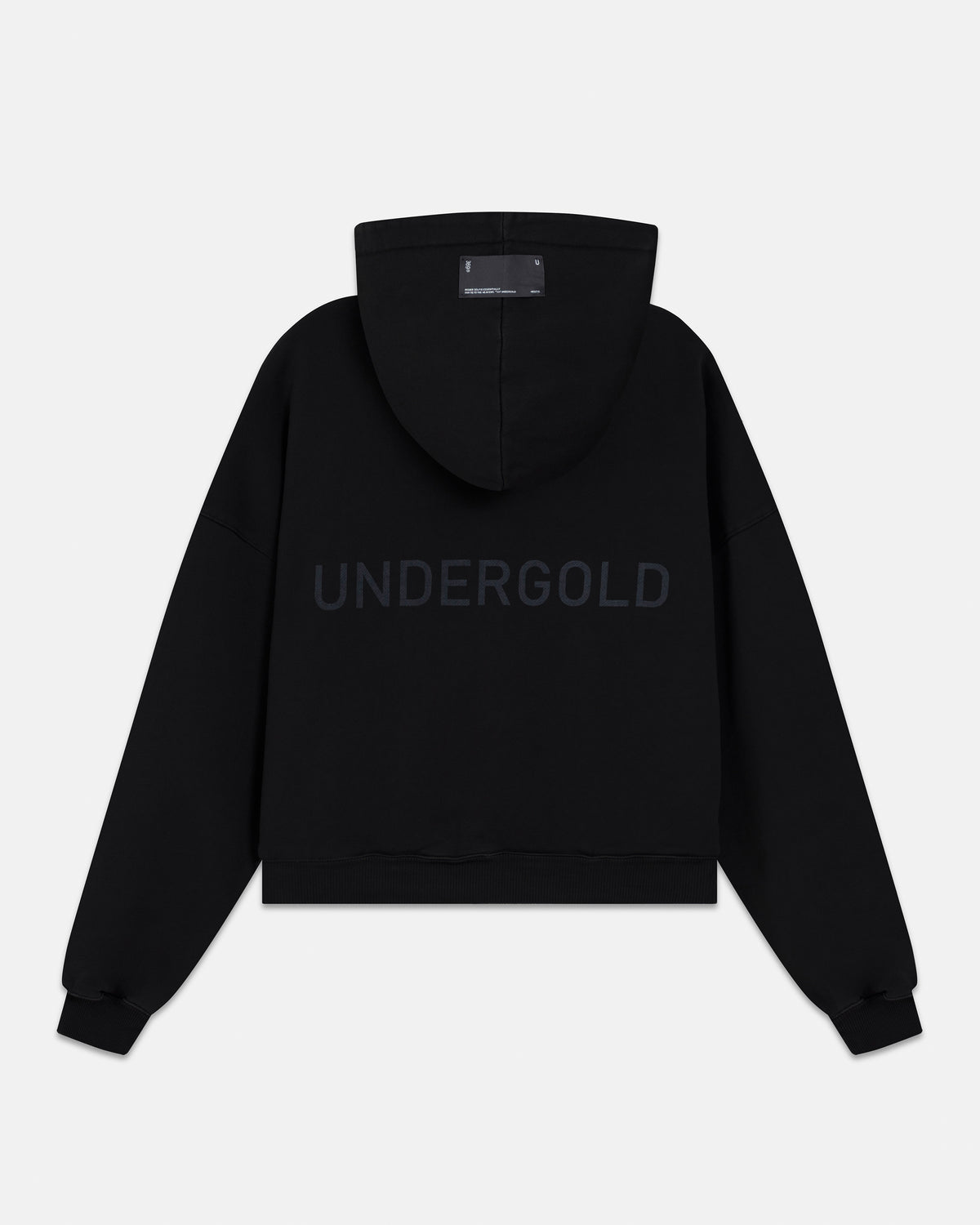 Line Basic Boxy Fit Zip Up Hoodie Black