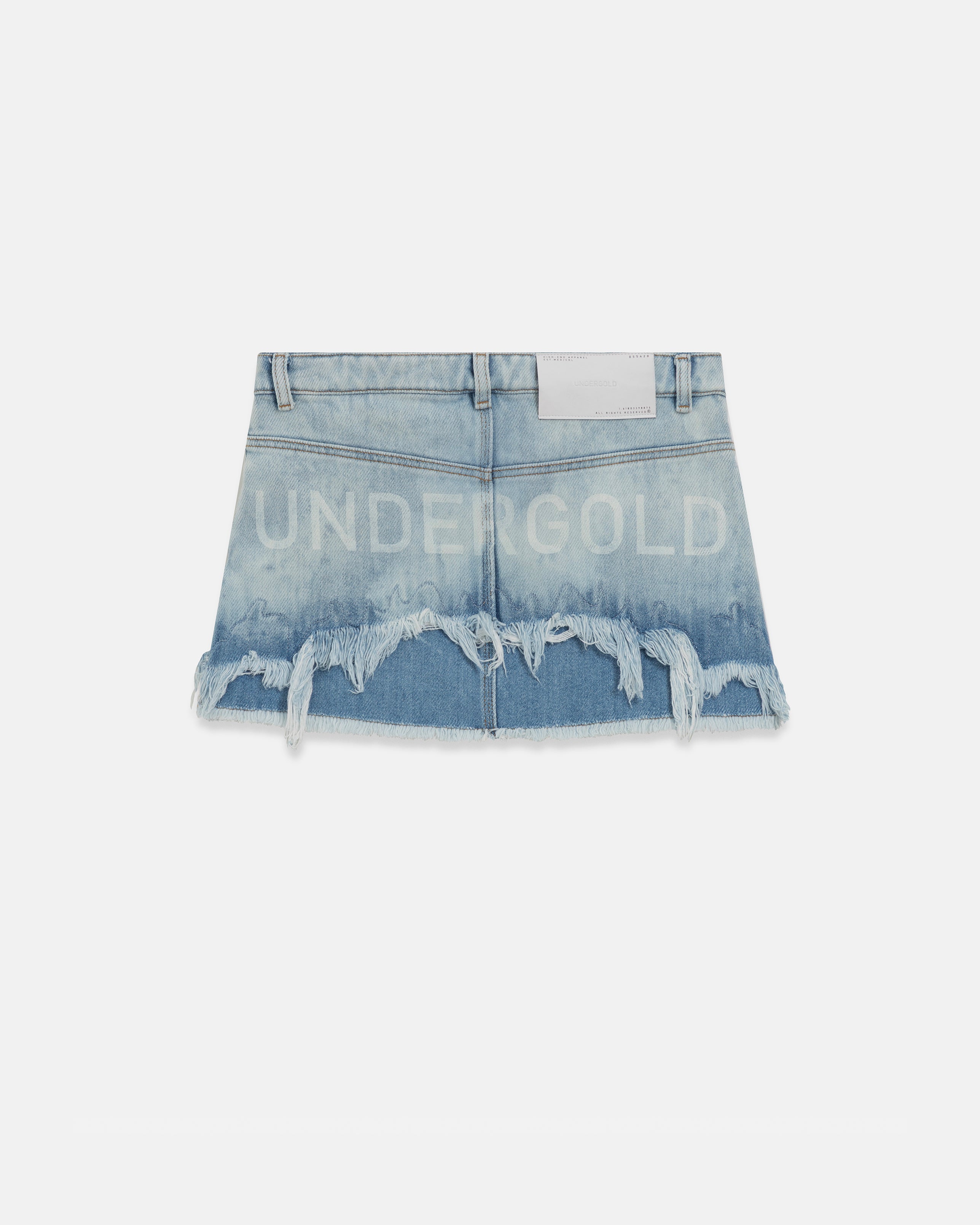 W Holy State UNDRGLD Double Destroyed Mini Skirt Blue