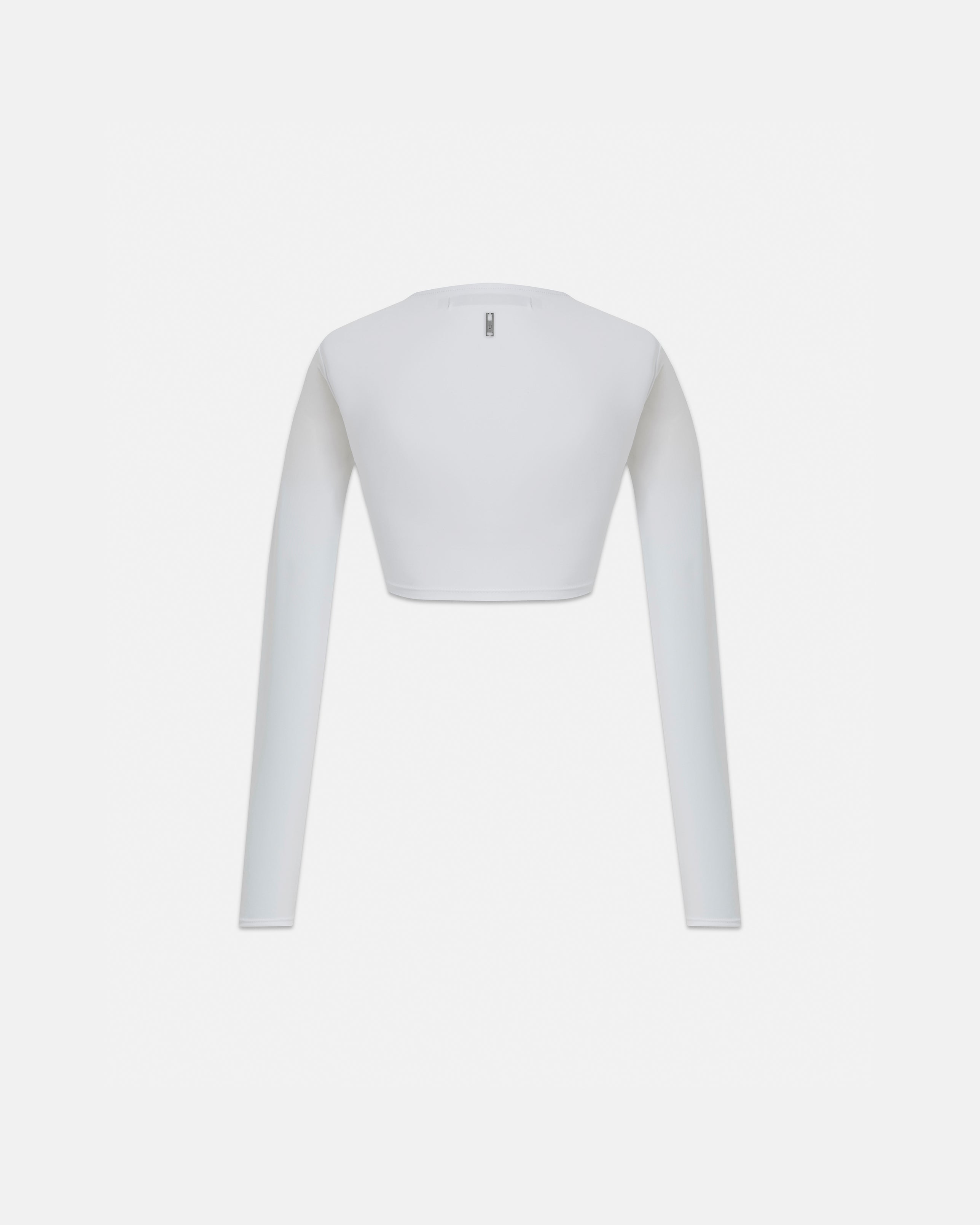 Line Basic Long Sleeve Cropped Tshirt White