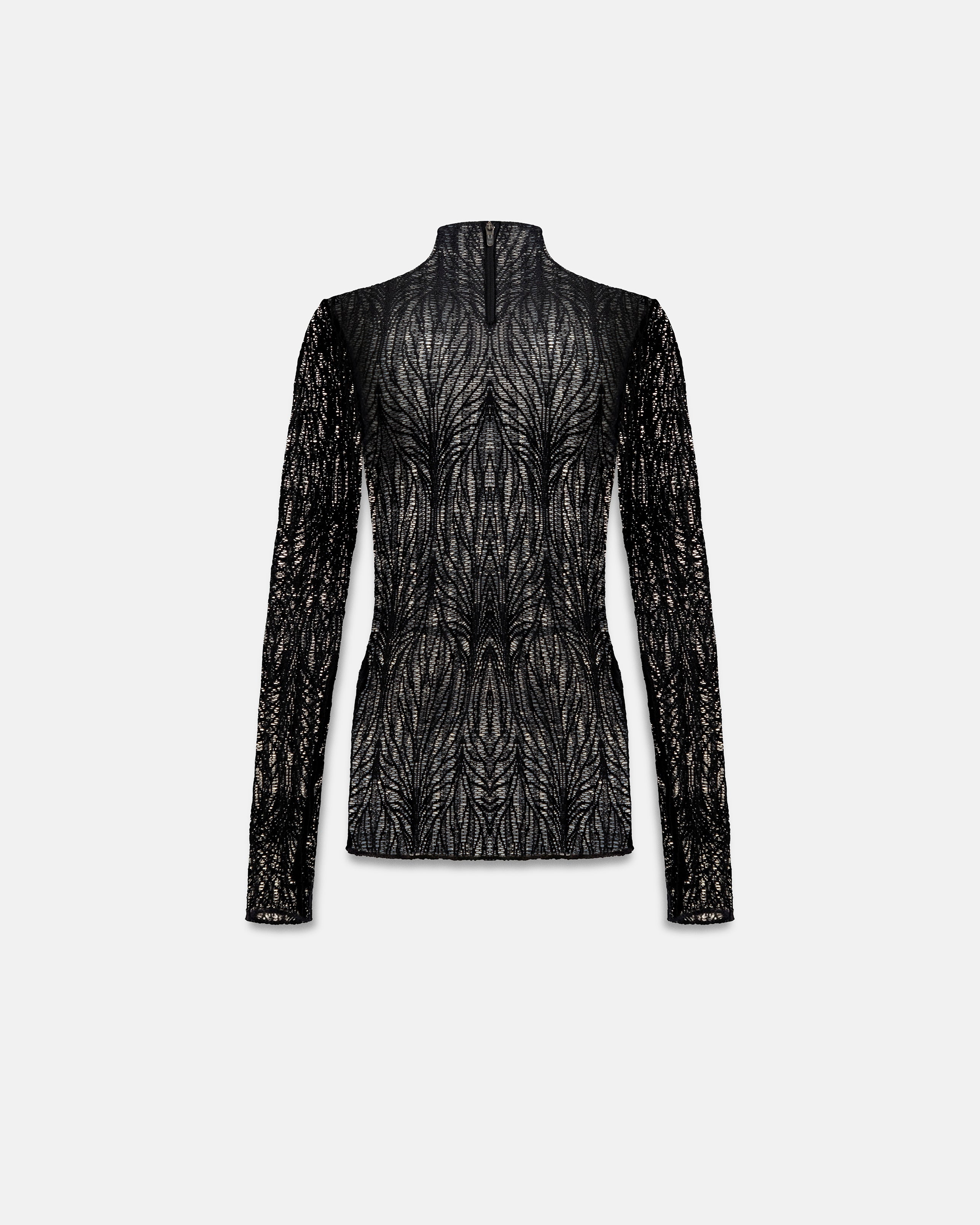 Basics Turtle Neck Top Transparent Black