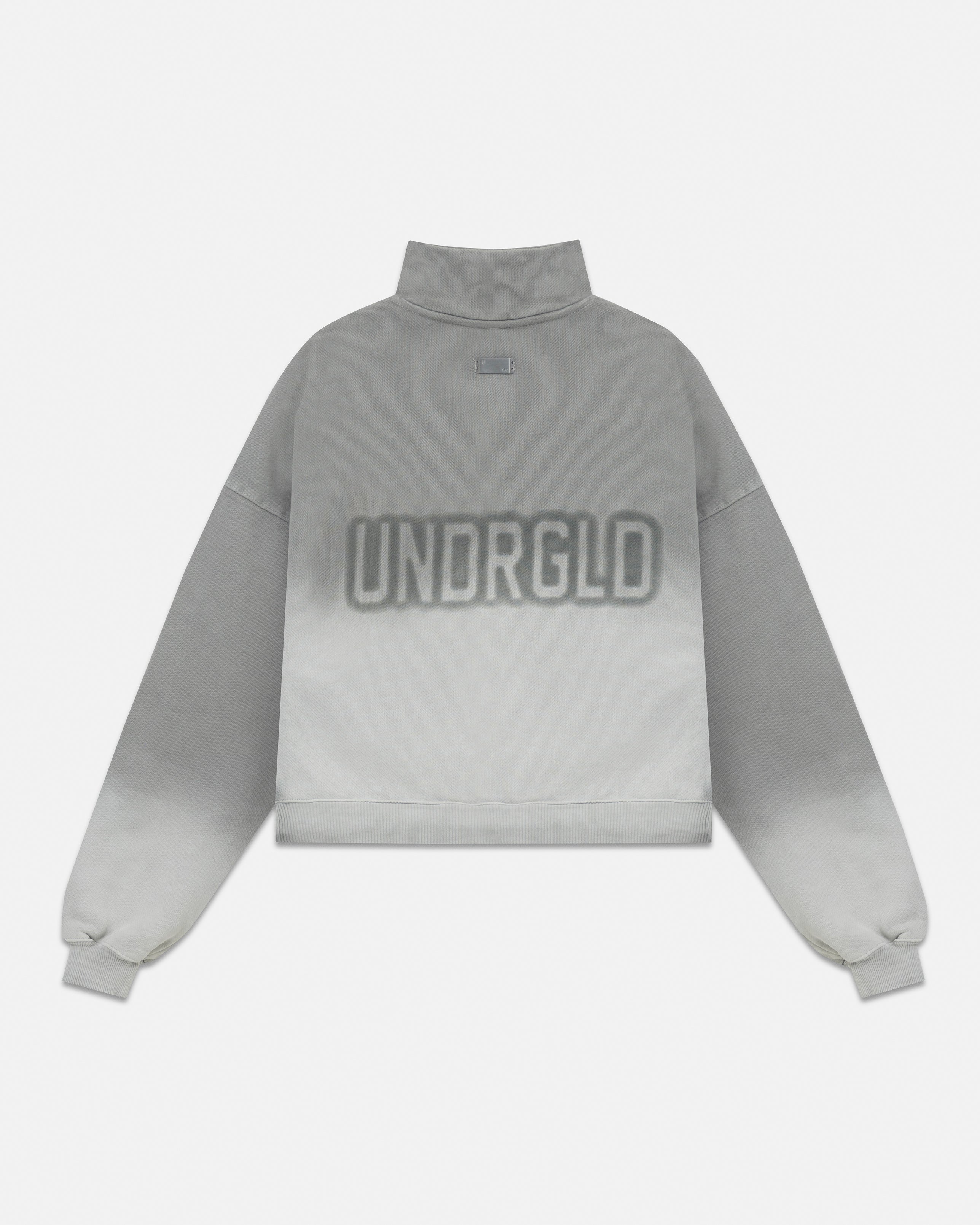 W Holy State UNDRGLD Turtle Neck Boxy Fit Hoodie Faded Gray