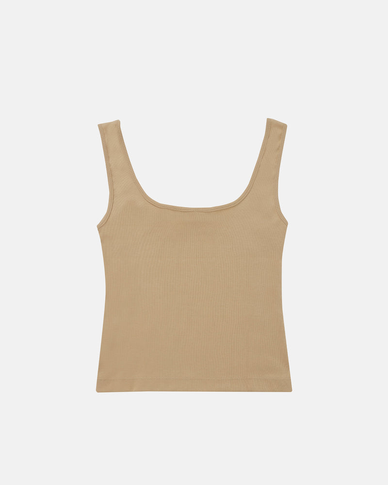 W Riviera Basic Ribbed Tank Top Cream