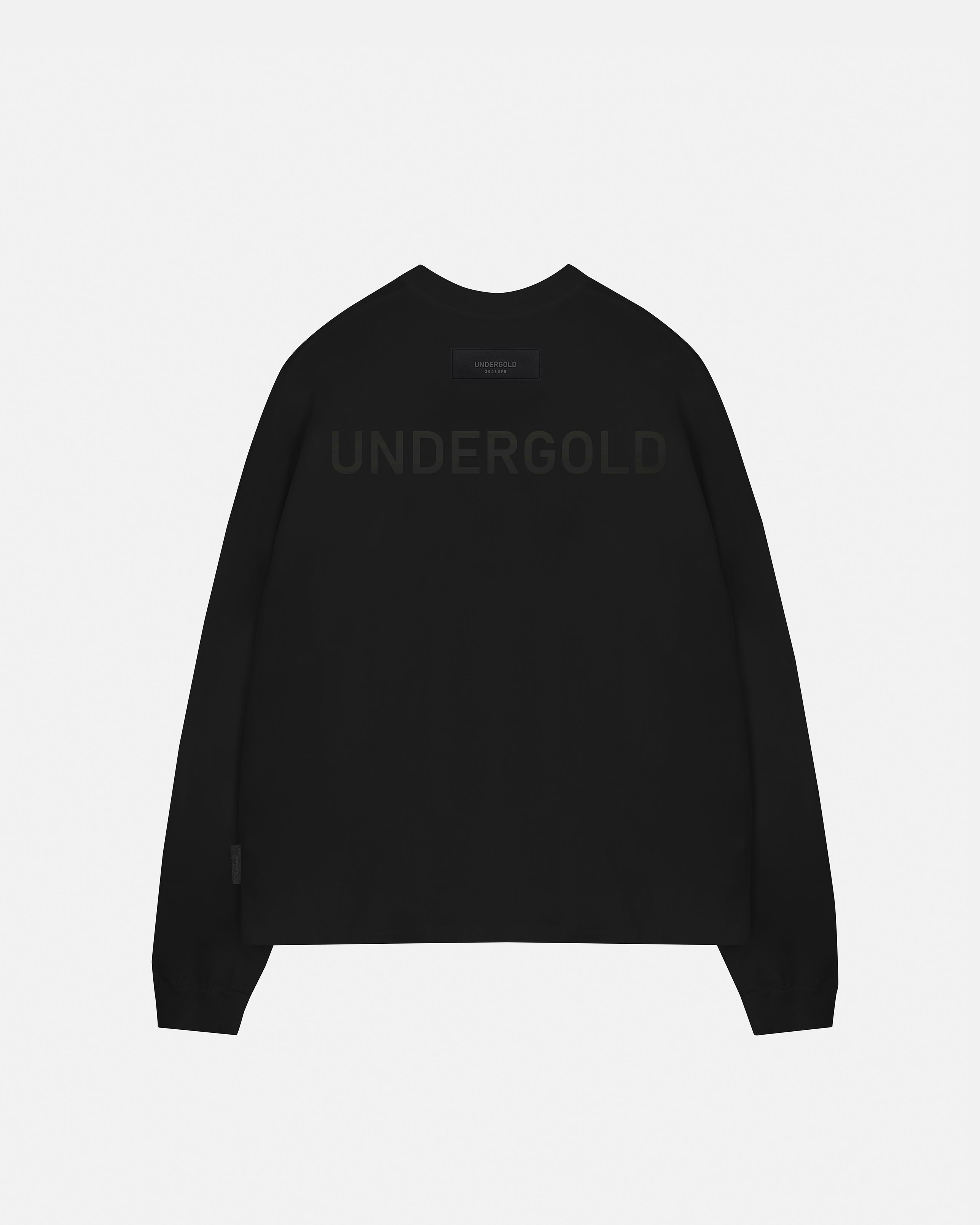 Line Logo Long Sleeve Boxy Fit Tshirt Black