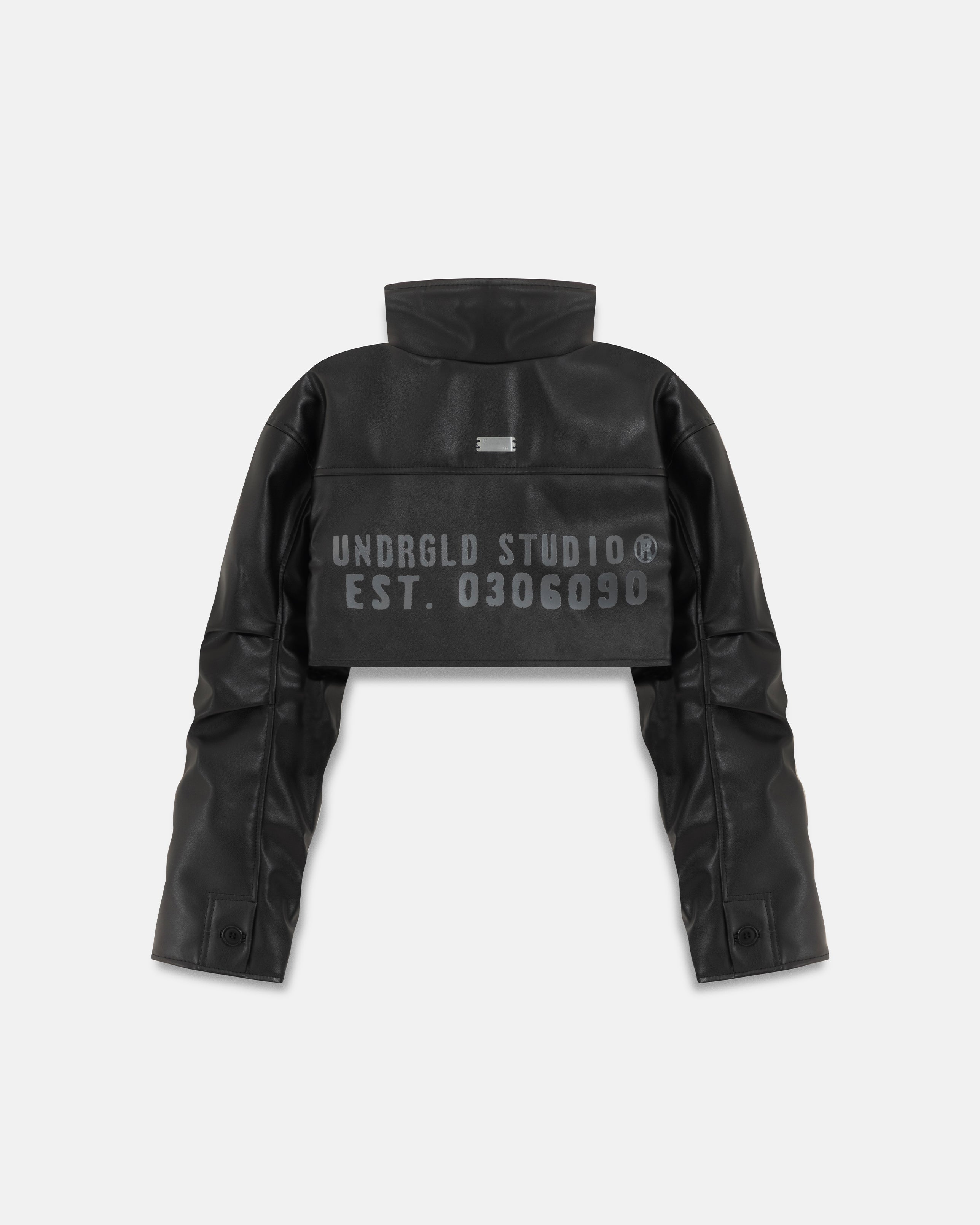 Spring Worn Logo Cropped Jacket Black