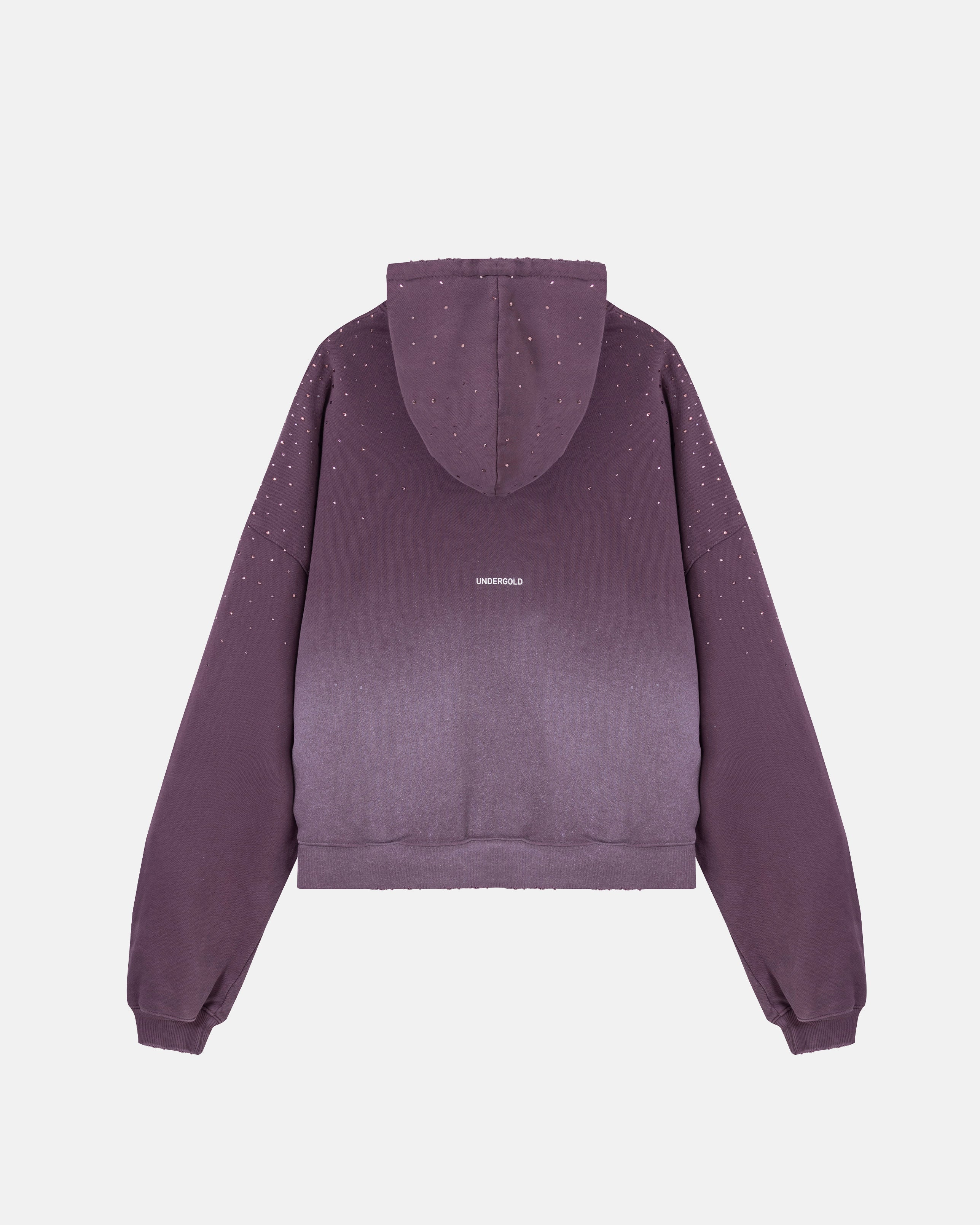 Golden Heritage Pearled Boxy Fit Hoodie Burgundy