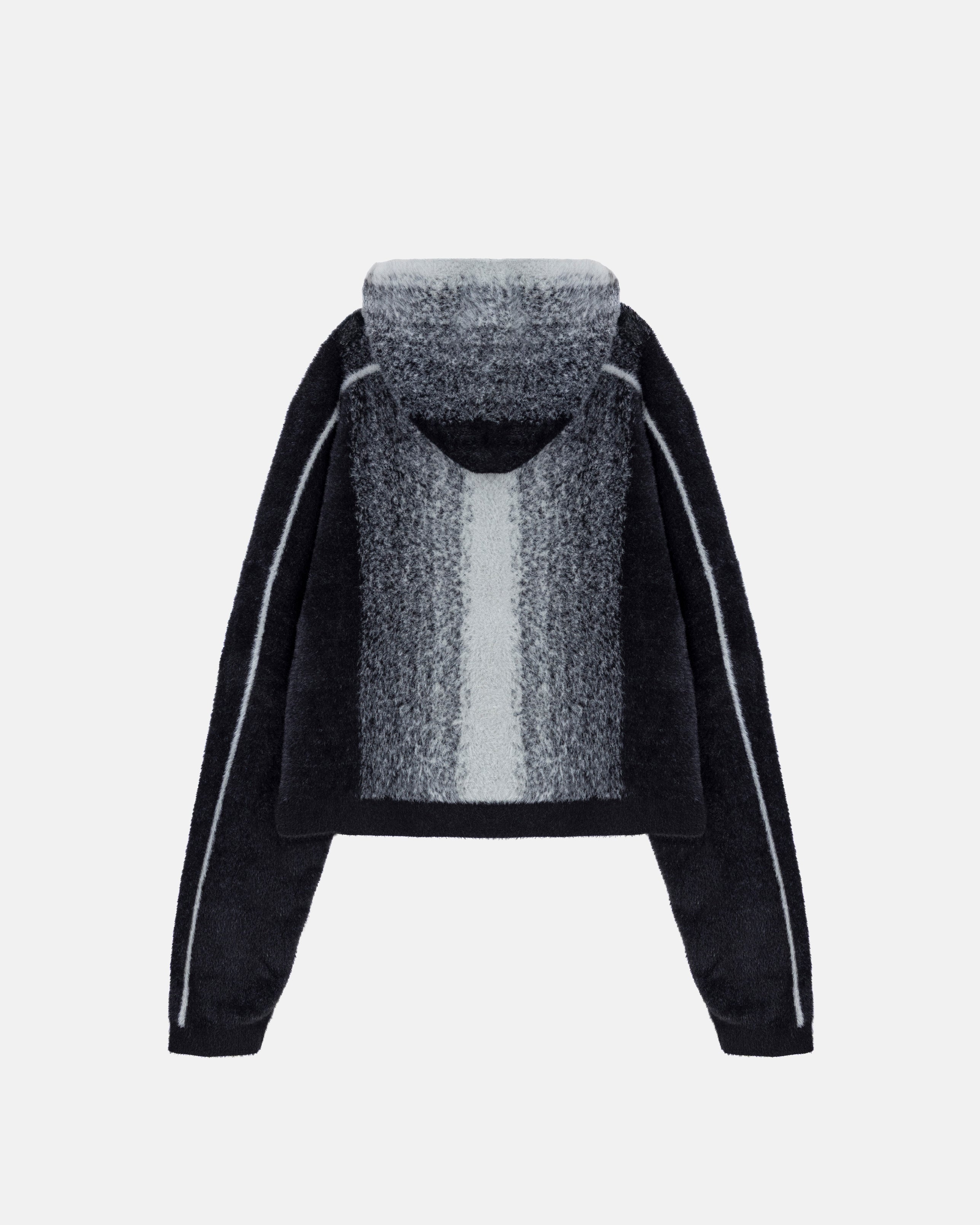 Basics Knit Zip Up Hoodie Bone/Black