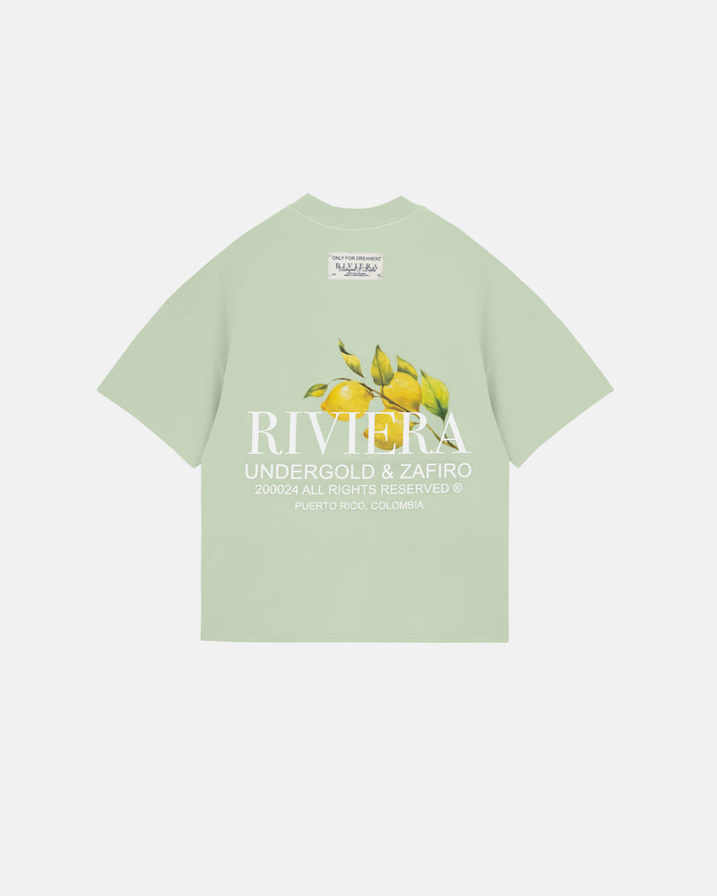 Riviera Lemon Tree Boxy Tshirt Green