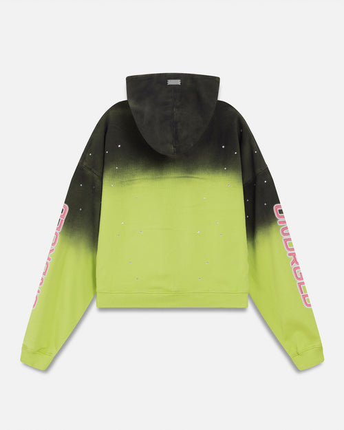 Act 1 Neon Boxy Fit Hoodie Faded Green
