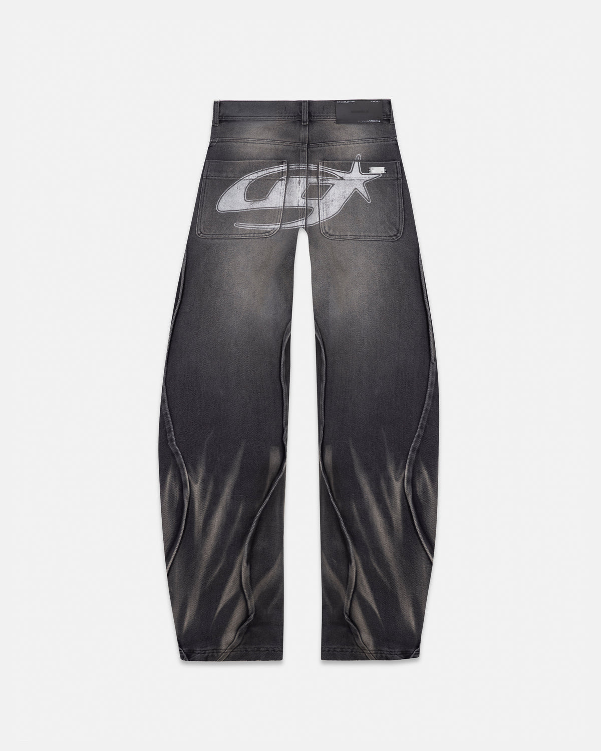 W Act 1 UG Star Barrel Vein Jean Washed Black